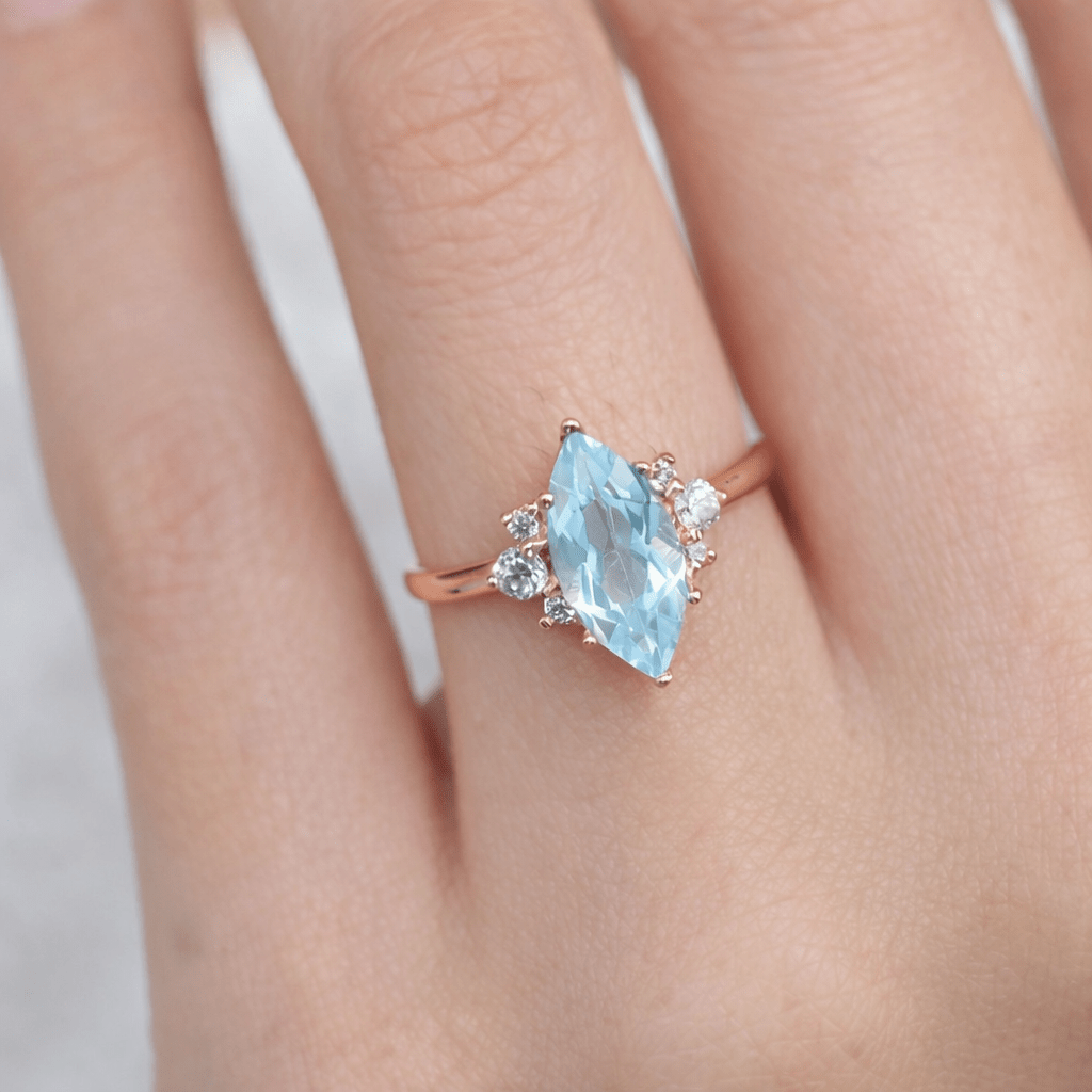 Aquamarine Diamond Ring Ayda - SOVATS