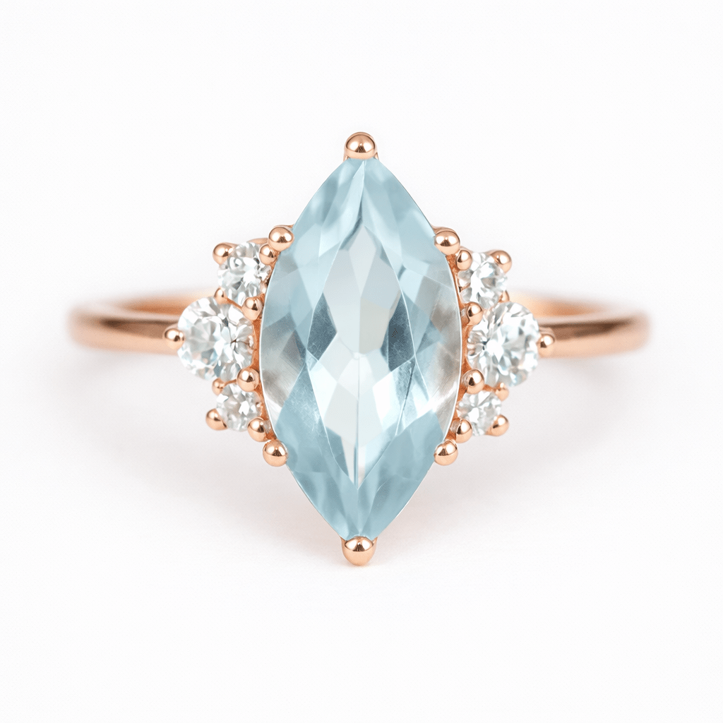 Aquamarine Diamond Ring Ayda - SOVATS