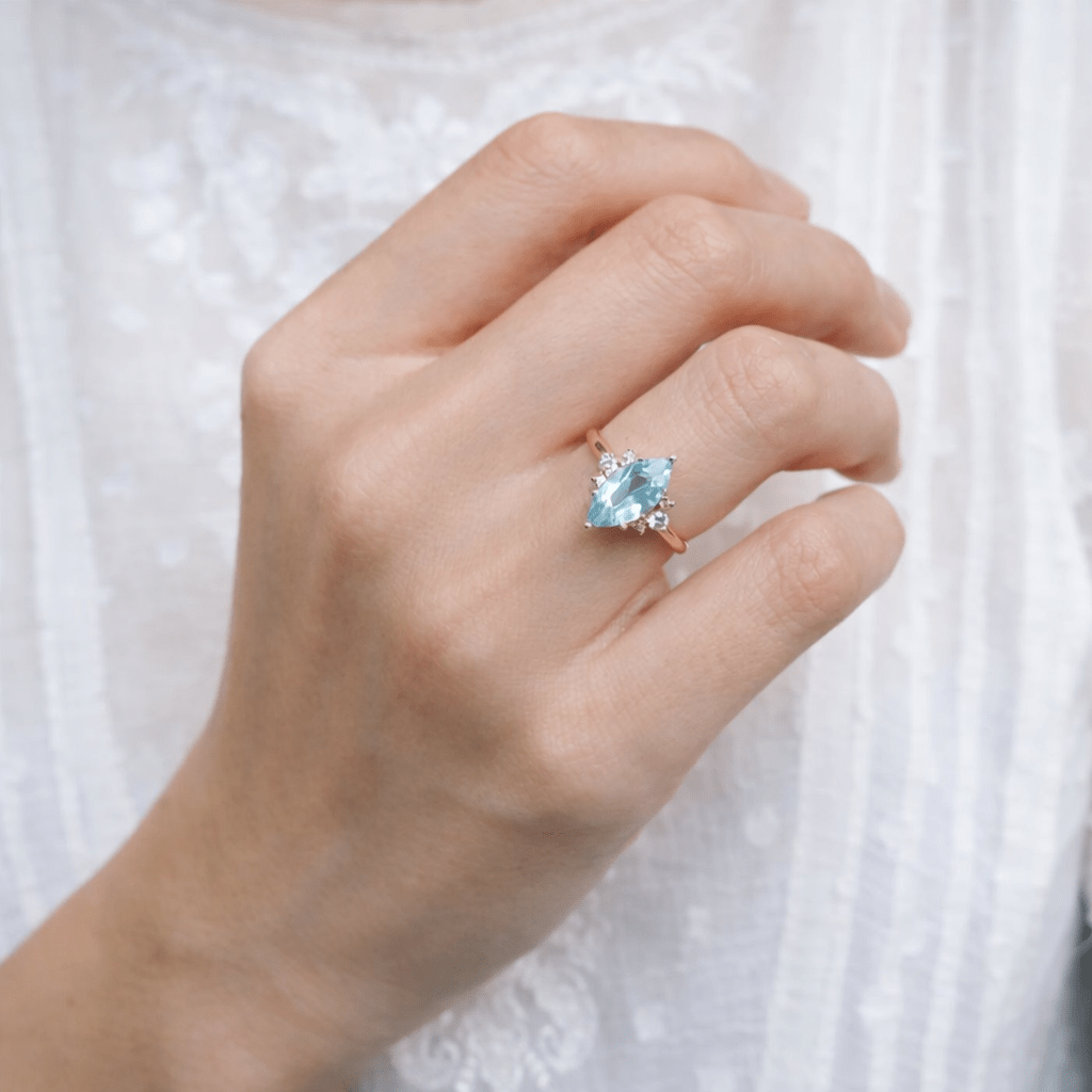 Aquamarine Diamond Ring Ayda - SOVATS
