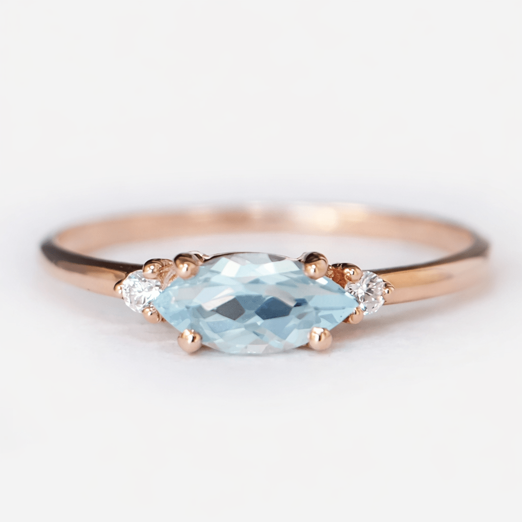 Aquamarine Diamond Ring Centaurea - SOVATS
