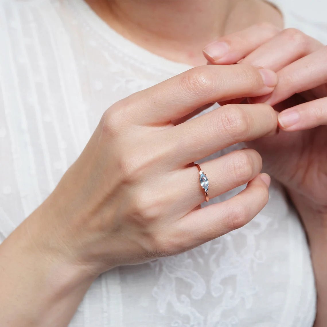 Aquamarine Diamond Ring Centaurea - SOVATS