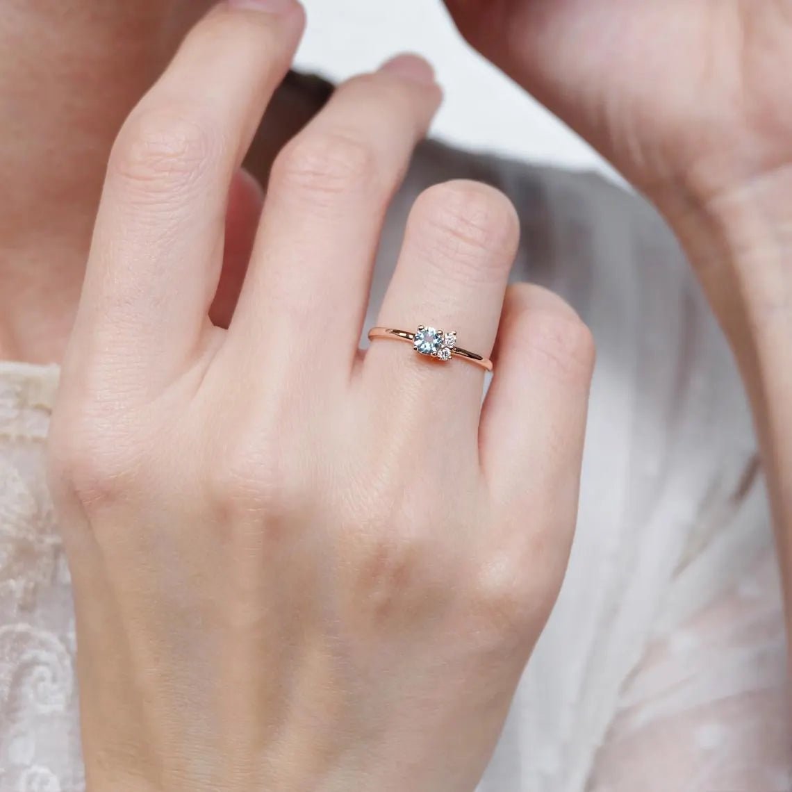 Aquamarine Diamond Ring Huld - SOVATS