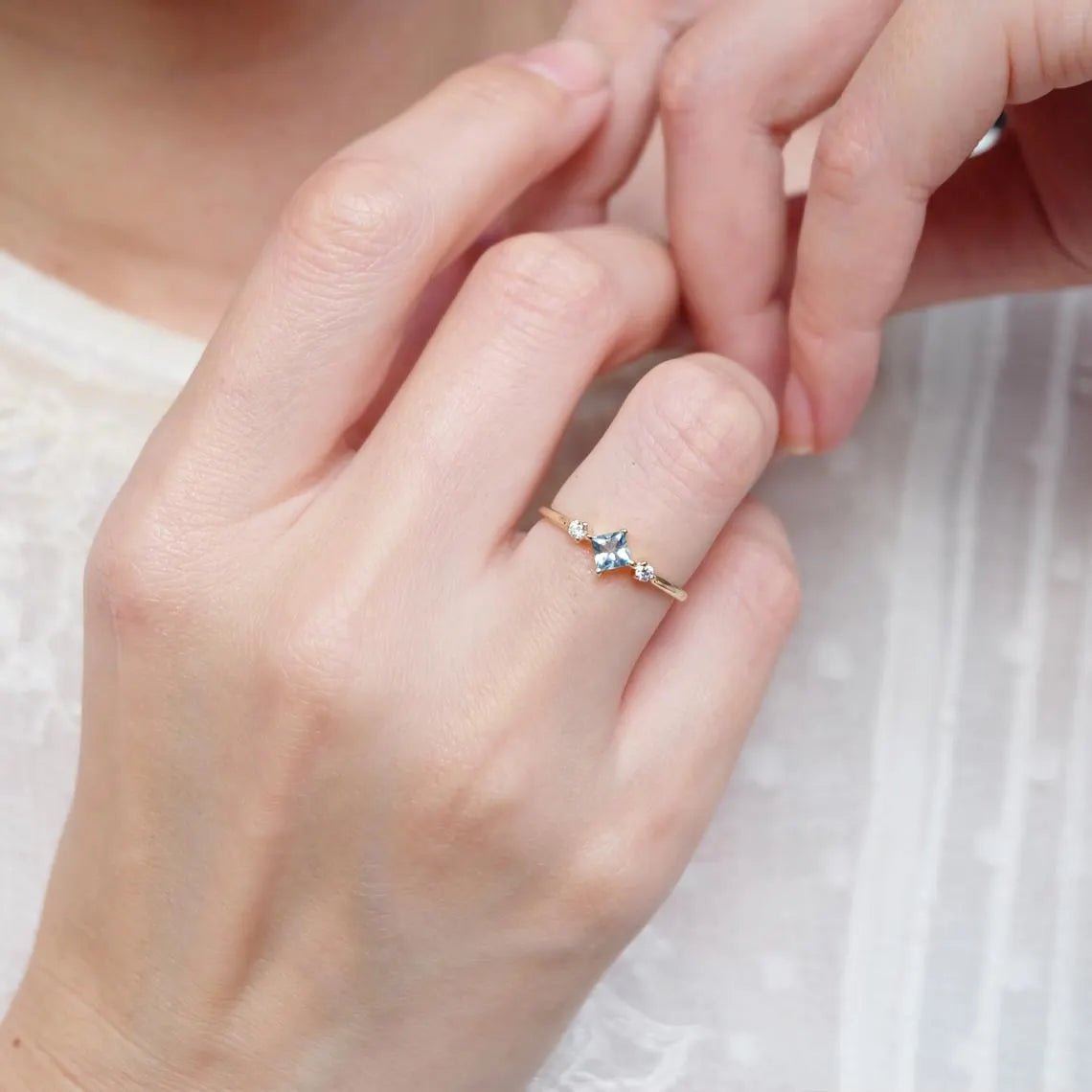 Aquamarine Diamond Ring Laila - SOVATS