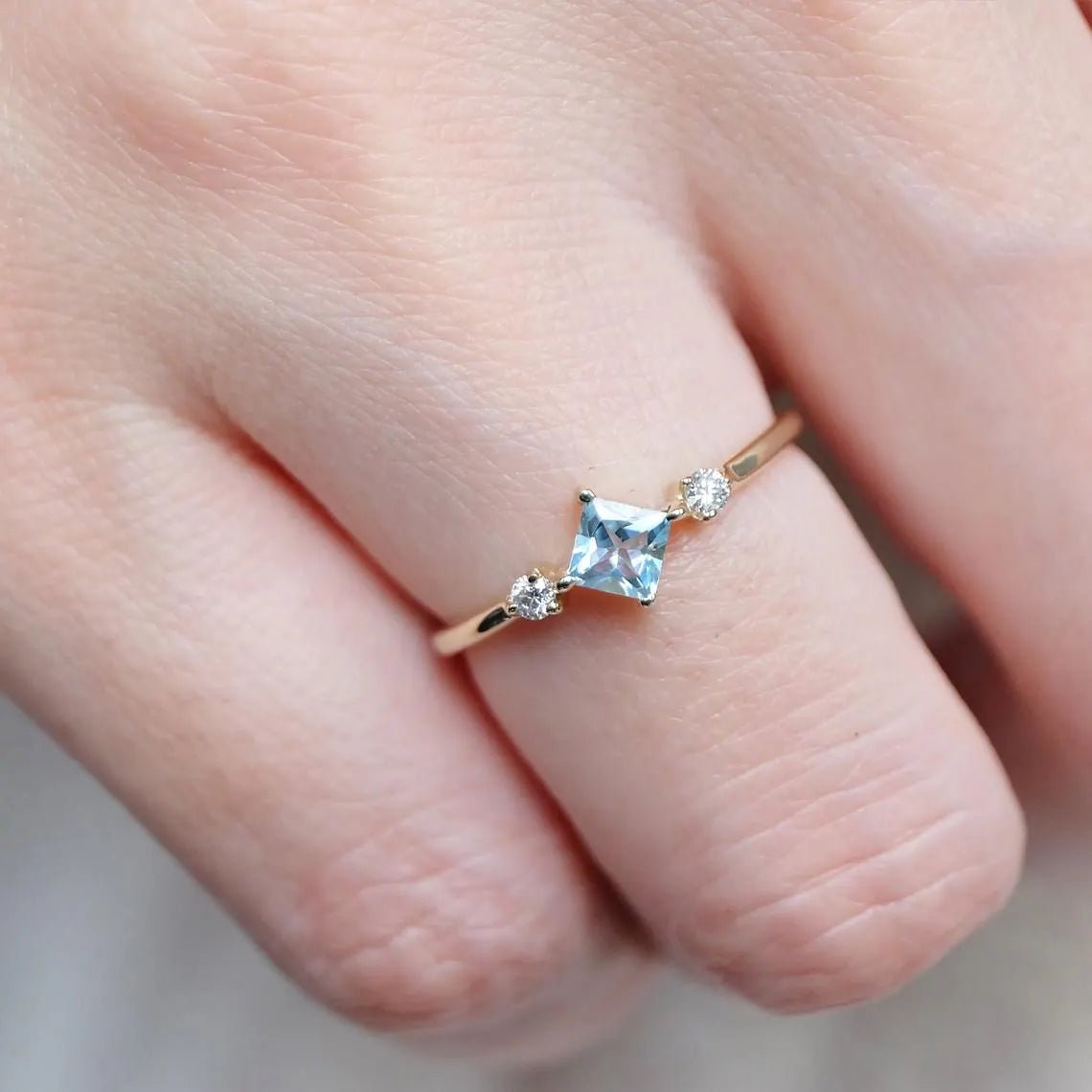 Aquamarine Diamond Ring Laila - SOVATS