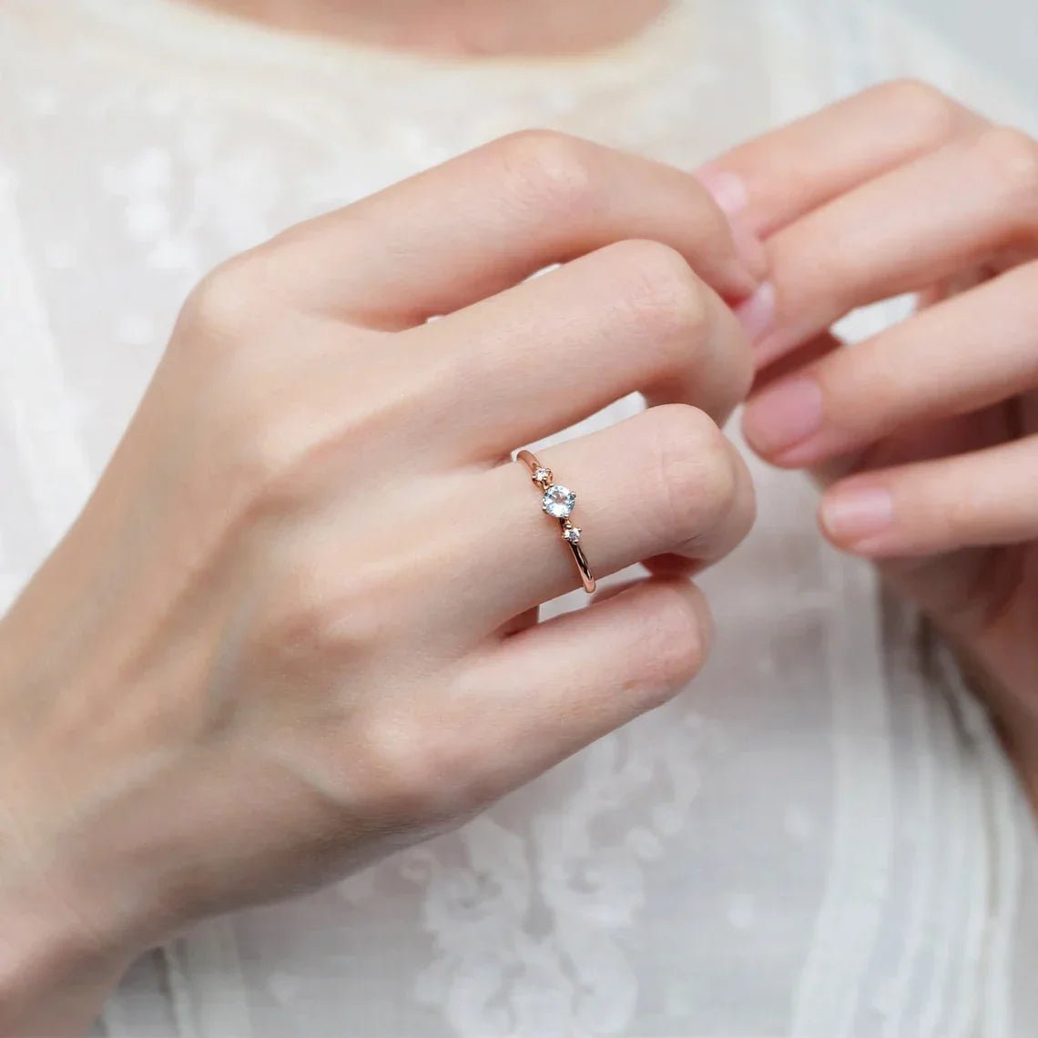 Aquamarine Diamond Ring Narcissa - SOVATS