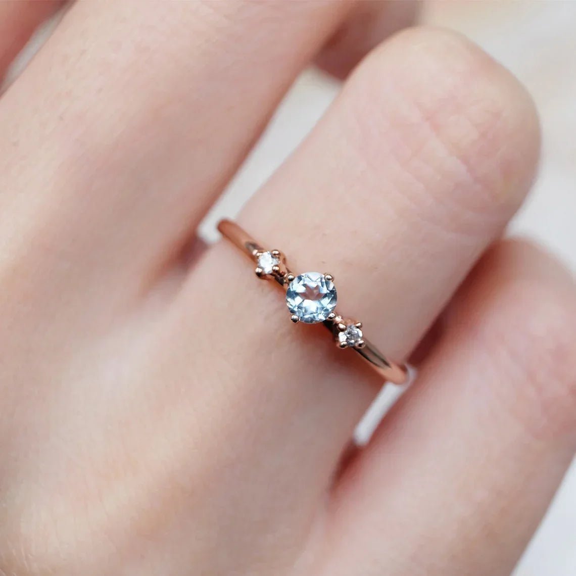 Aquamarine Diamond Ring Narcissa - SOVATS