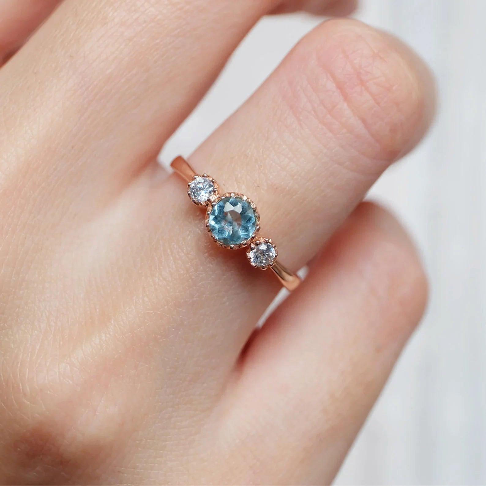 Aquamarine Diamond Ring Samira - SOVATS