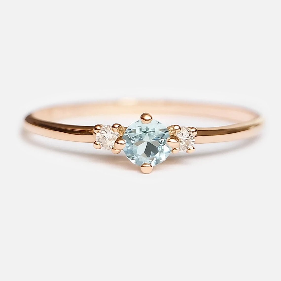 Aquamarine Diamond Ring Toki - SOVATS