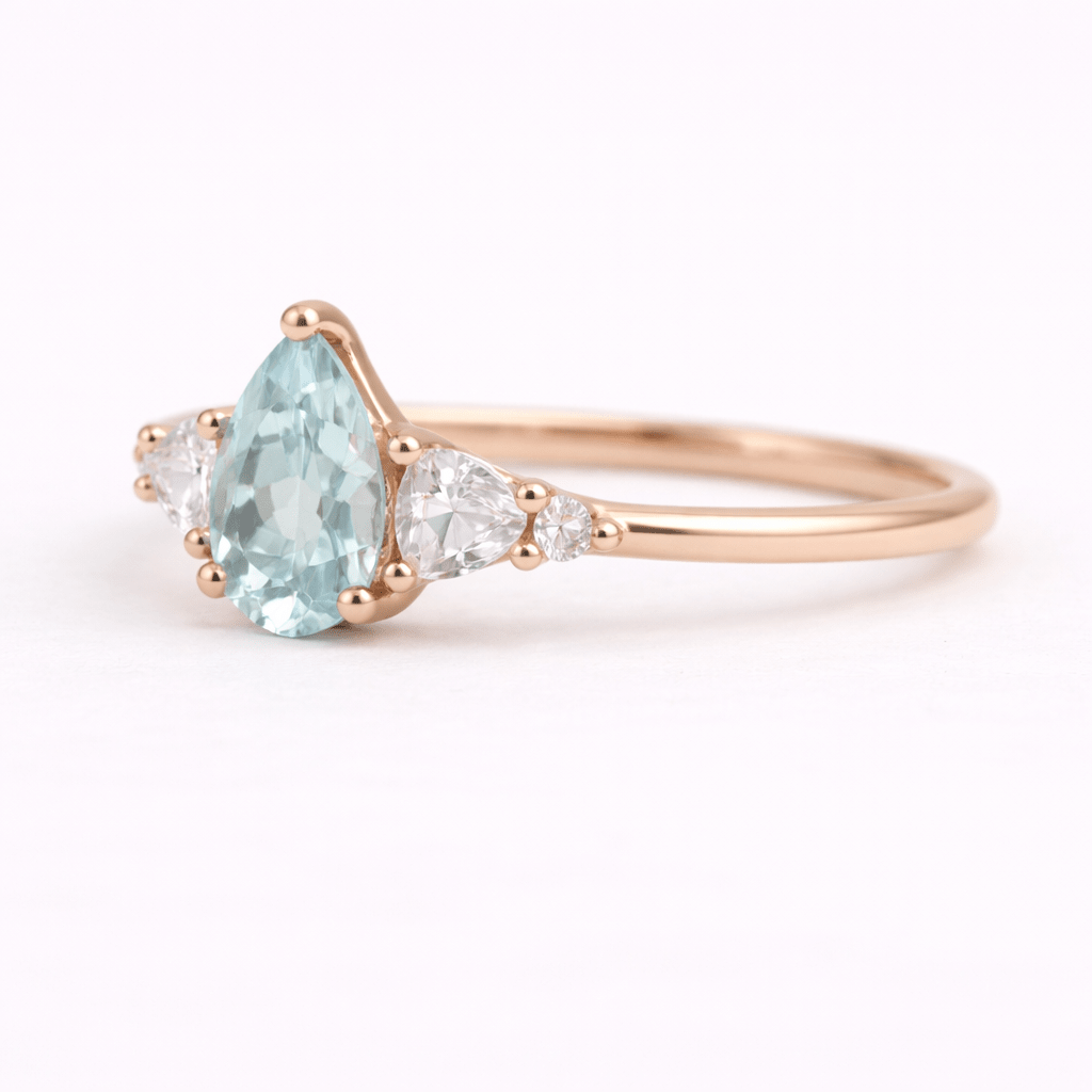 Aquamarine Engagement Ring Mauve - SOVATS