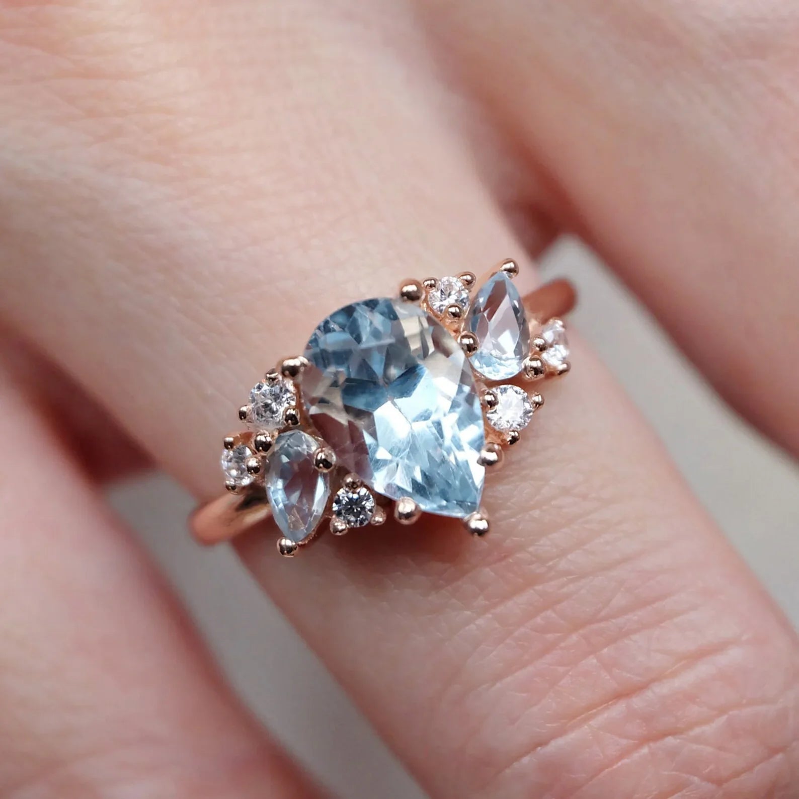 Aquamarine Engagement Ring Salma - SOVATS