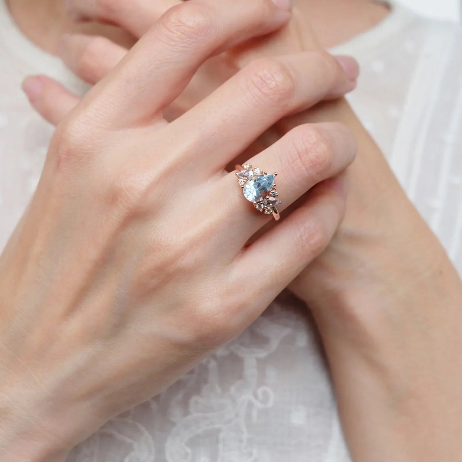 Aquamarine Engagement Ring Salma - SOVATS