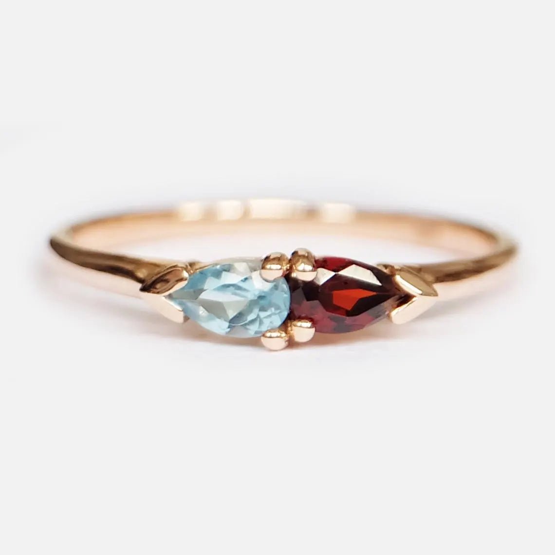 Aquamarine Garnet Ring Hamelin - SOVATS