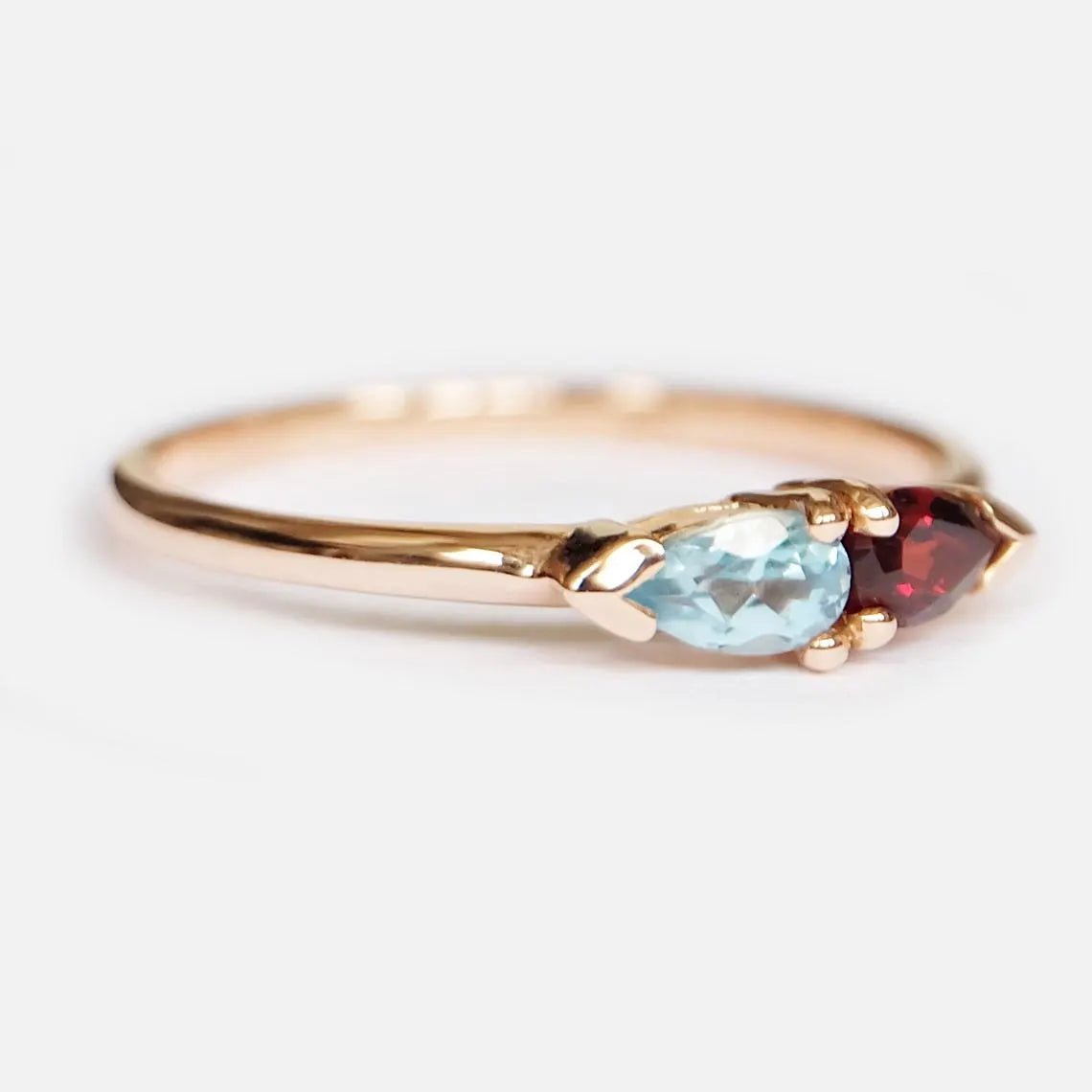 Aquamarine Garnet Ring Hamelin - SOVATS