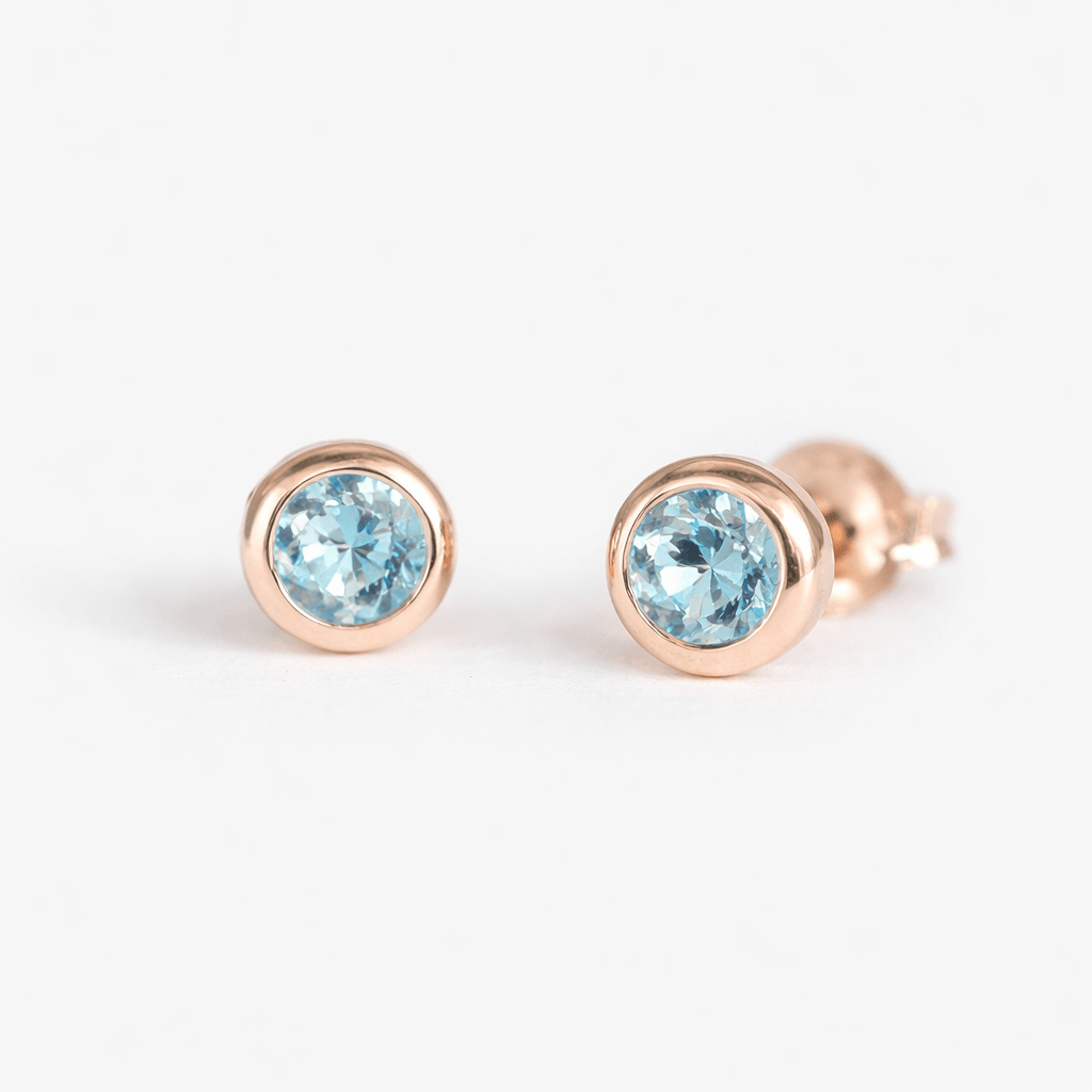 Aquamarine Gold Earrings Edda - SOVATS