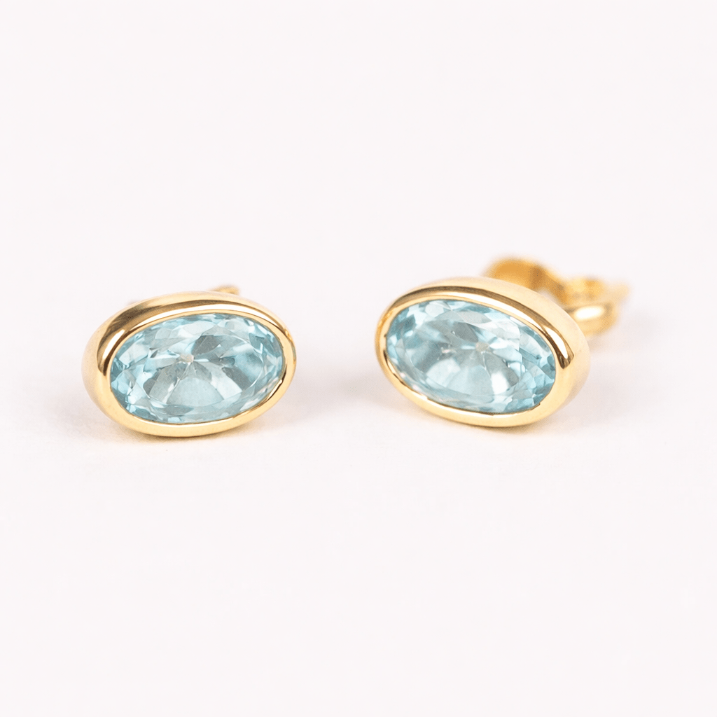 Aquamarine Gold Earrings Nina - SOVATS