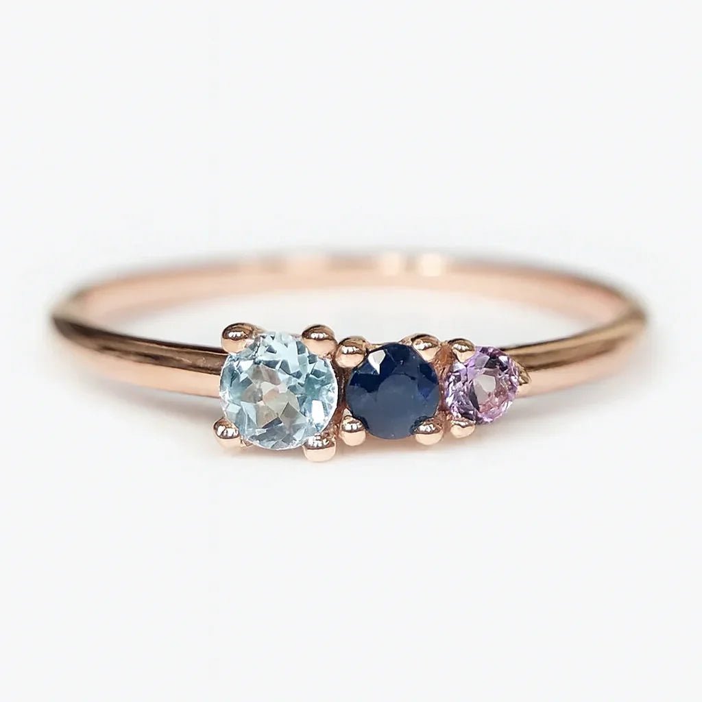 Aquamarine Sapphire Amethyst Ring Kroos - SOVATS