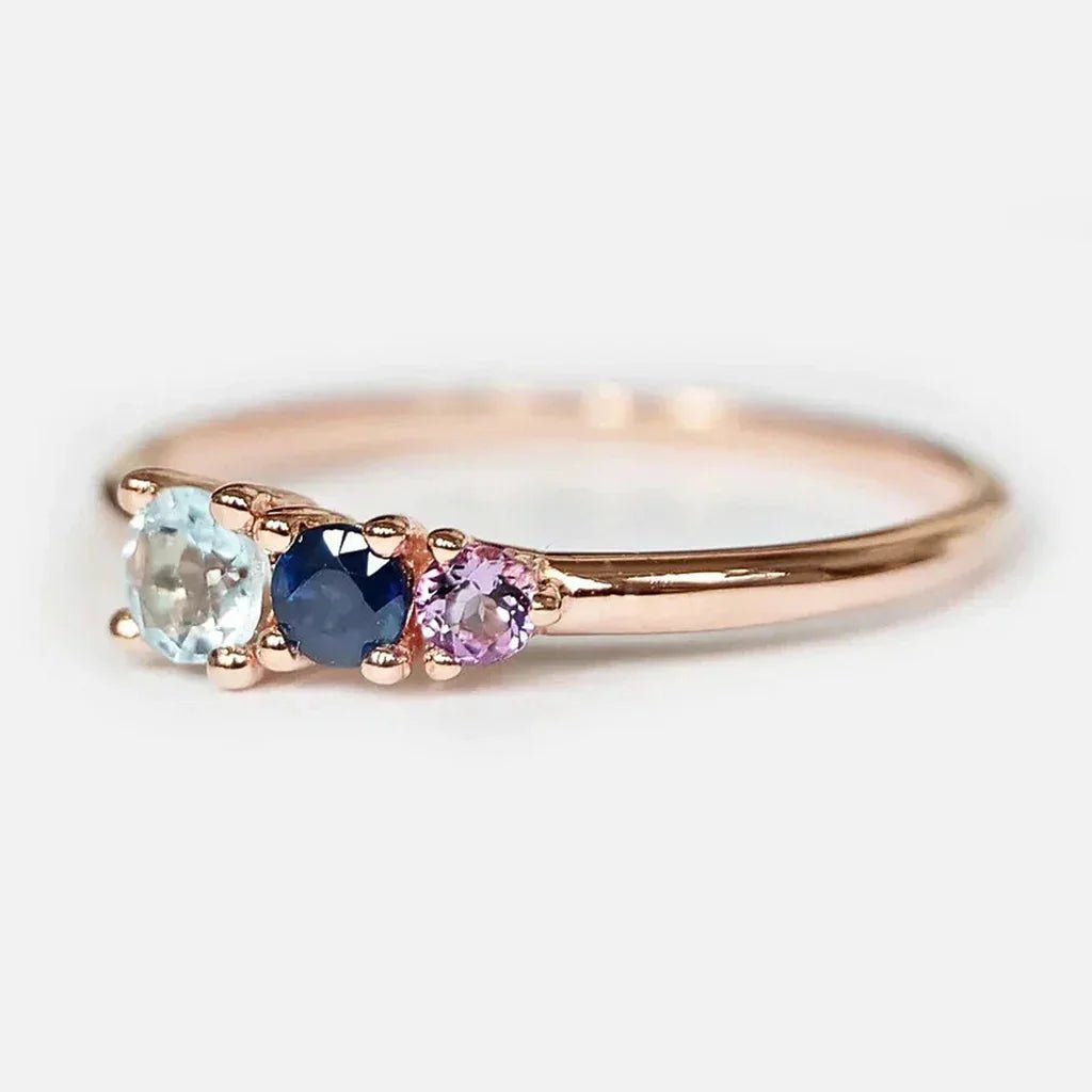 Aquamarine Sapphire Amethyst Ring Kroos - SOVATS