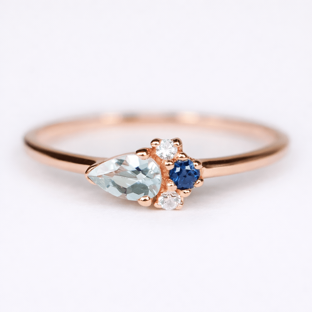 Aquamarine Sapphire Diamond Ring Eleanor - SOVATS
