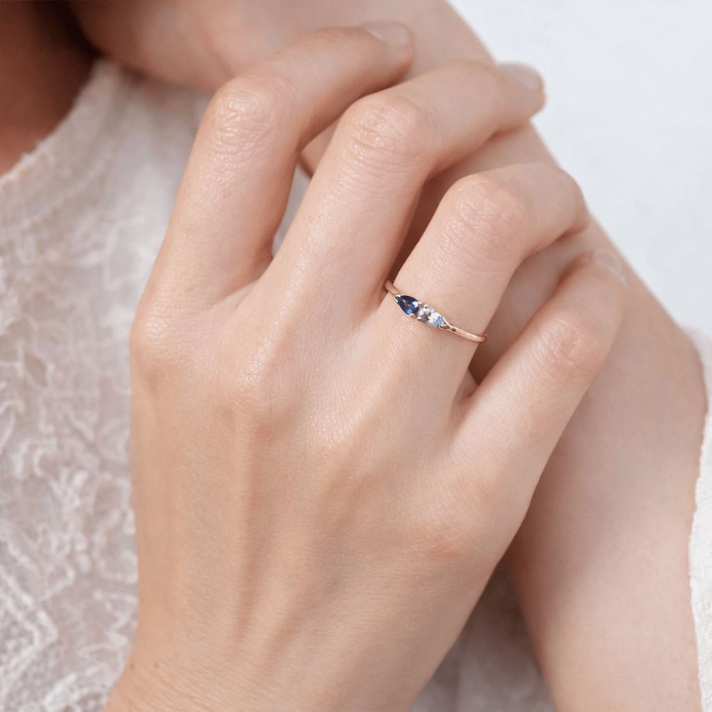 Aquamarine Sapphire Gold Ring Hamelin - SOVATS
