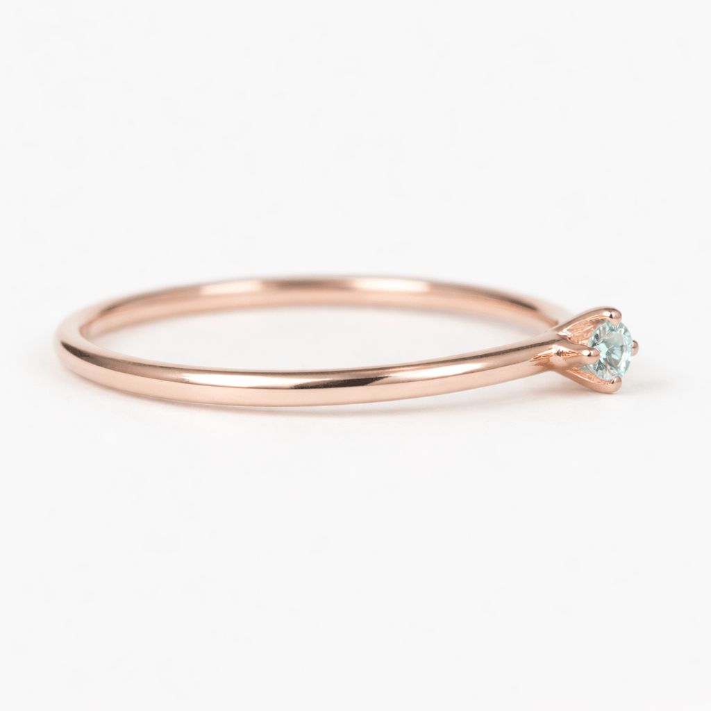 Aquamarine Solitaire Gold Ring Eva - SOVATS