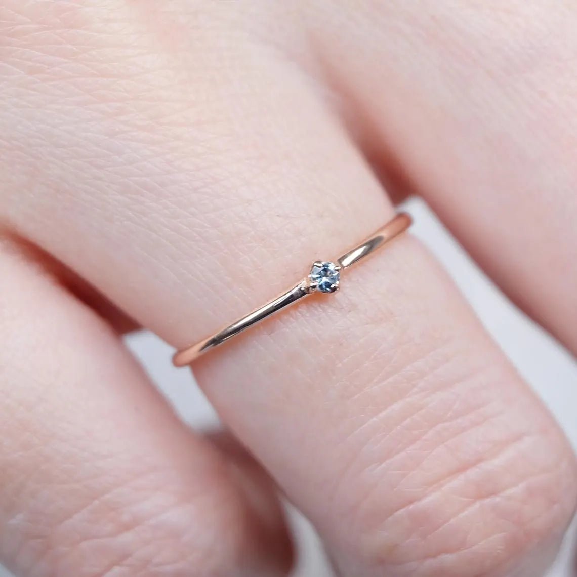 Aquamarine Solitaire Ring Eva - SOVATS