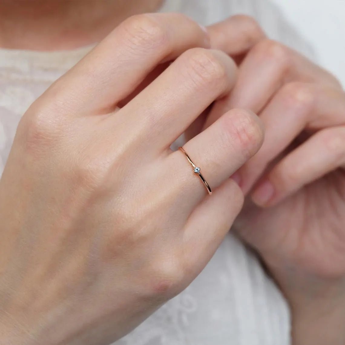 Aquamarine Solitaire Ring Eva - SOVATS