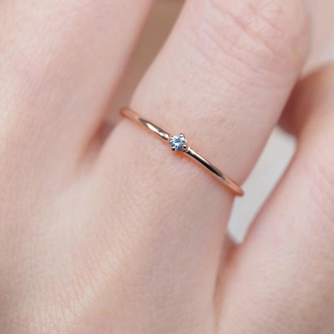 Aquamarine Solitaire Ring Eva - SOVATS