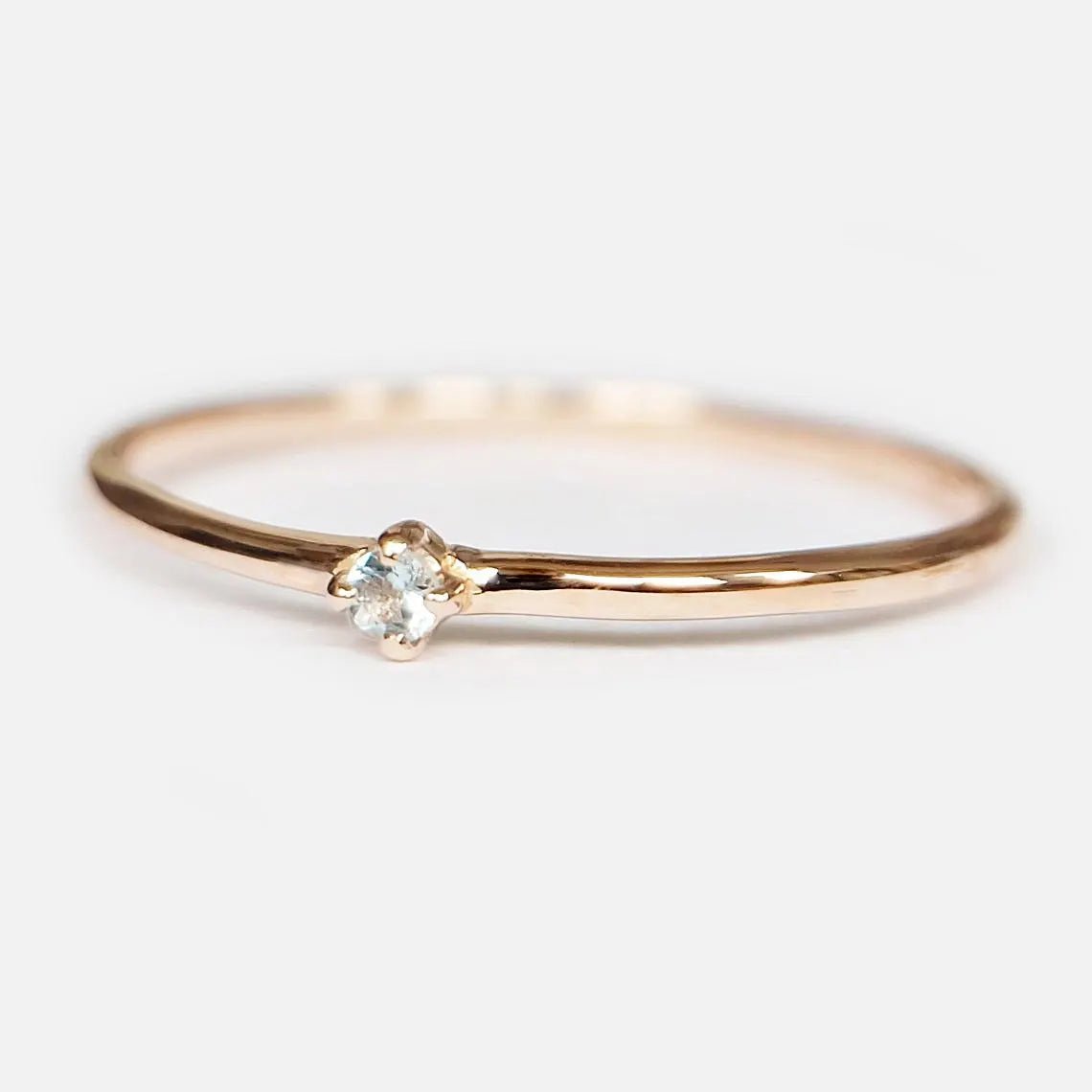 Aquamarine Solitaire Ring Eva - SOVATS