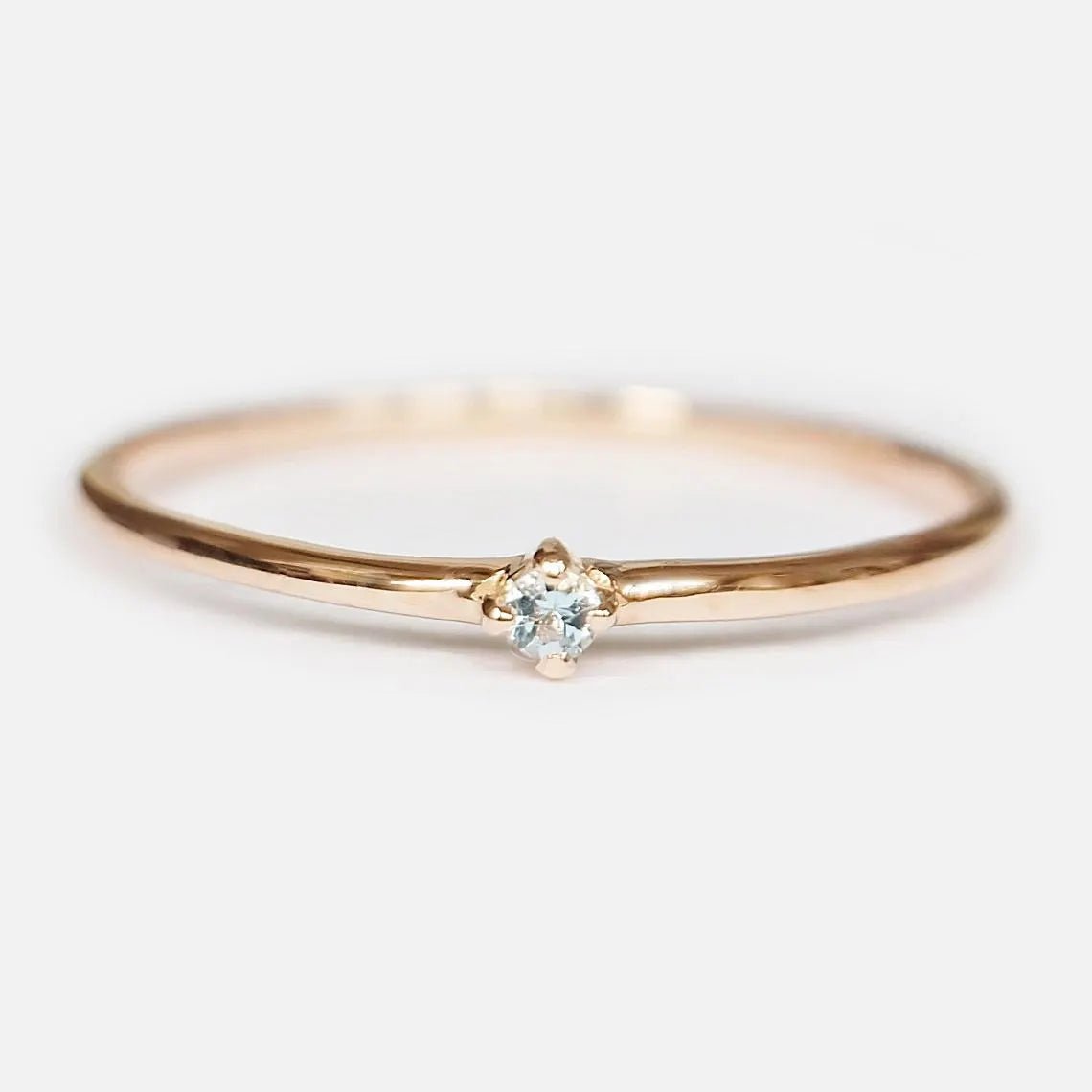 Aquamarine Solitaire Ring Eva - SOVATS