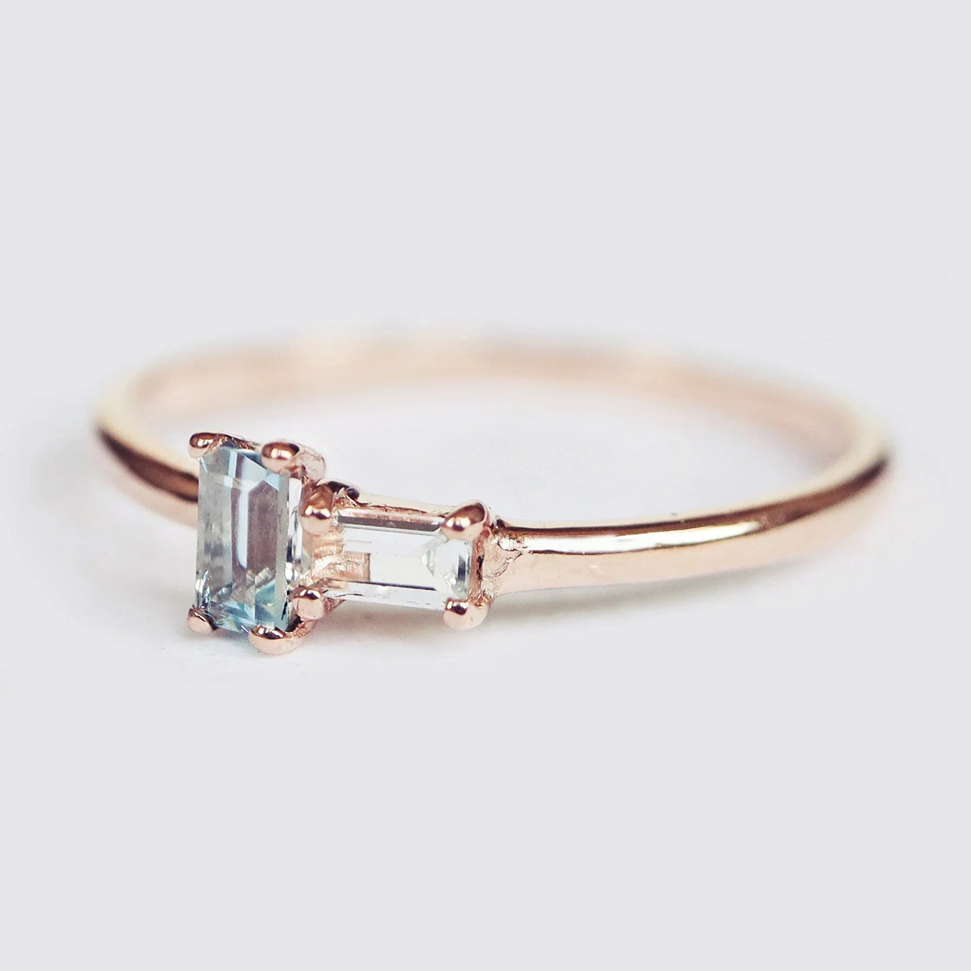 Aquamarine White Topaz Ring Asteria - SOVATS