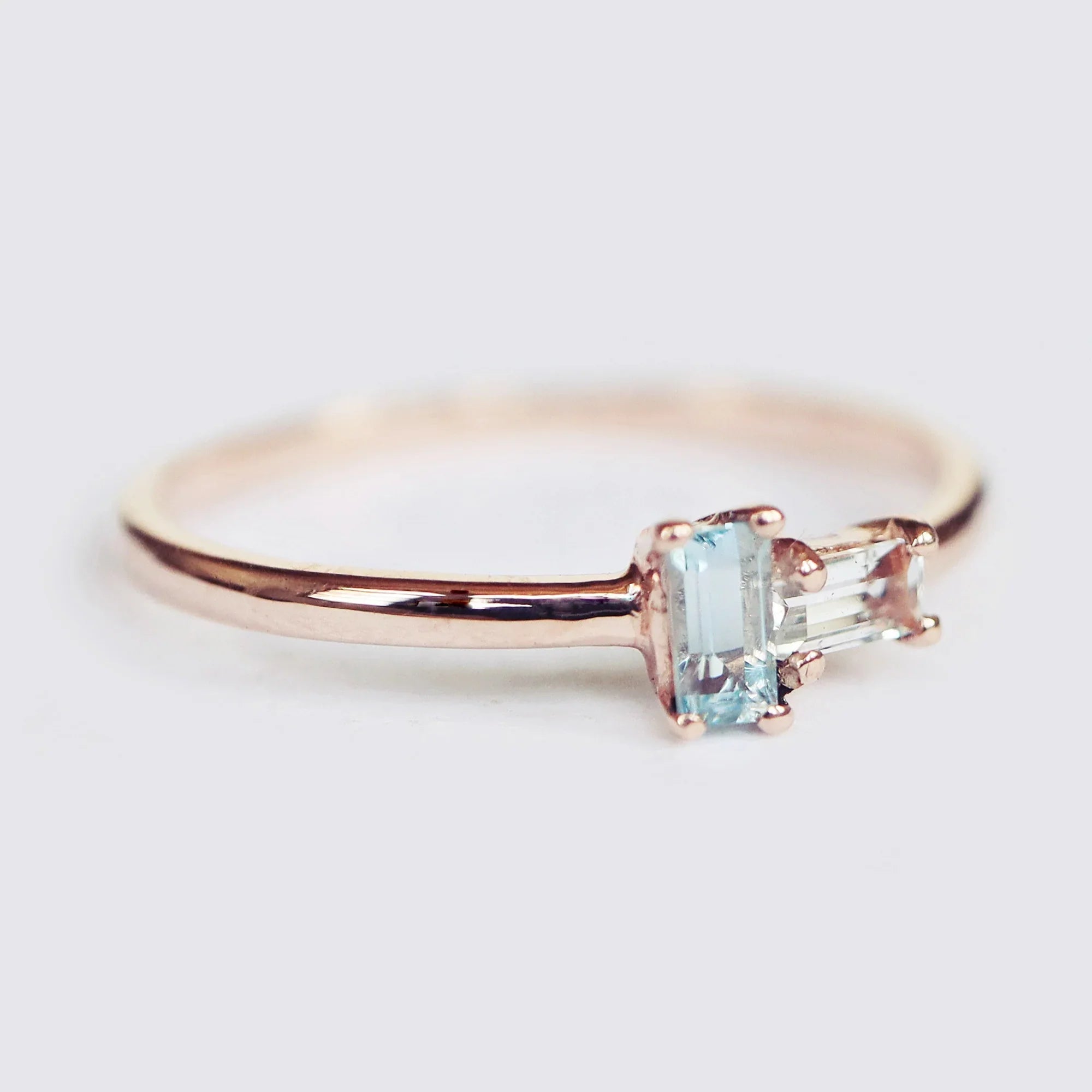 Aquamarine White Topaz Ring Asteria - SOVATS