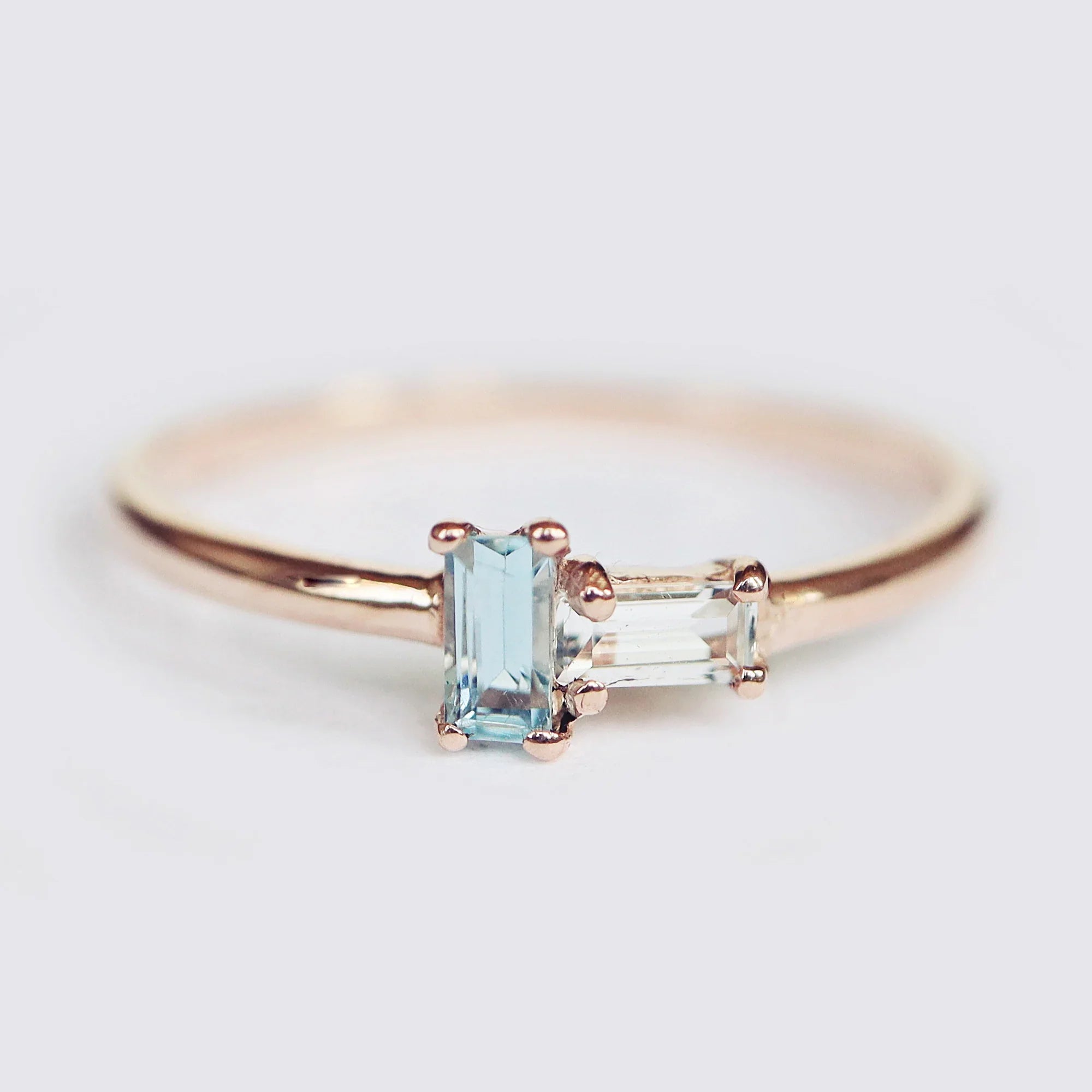 Aquamarine White Topaz Ring Asteria - SOVATS