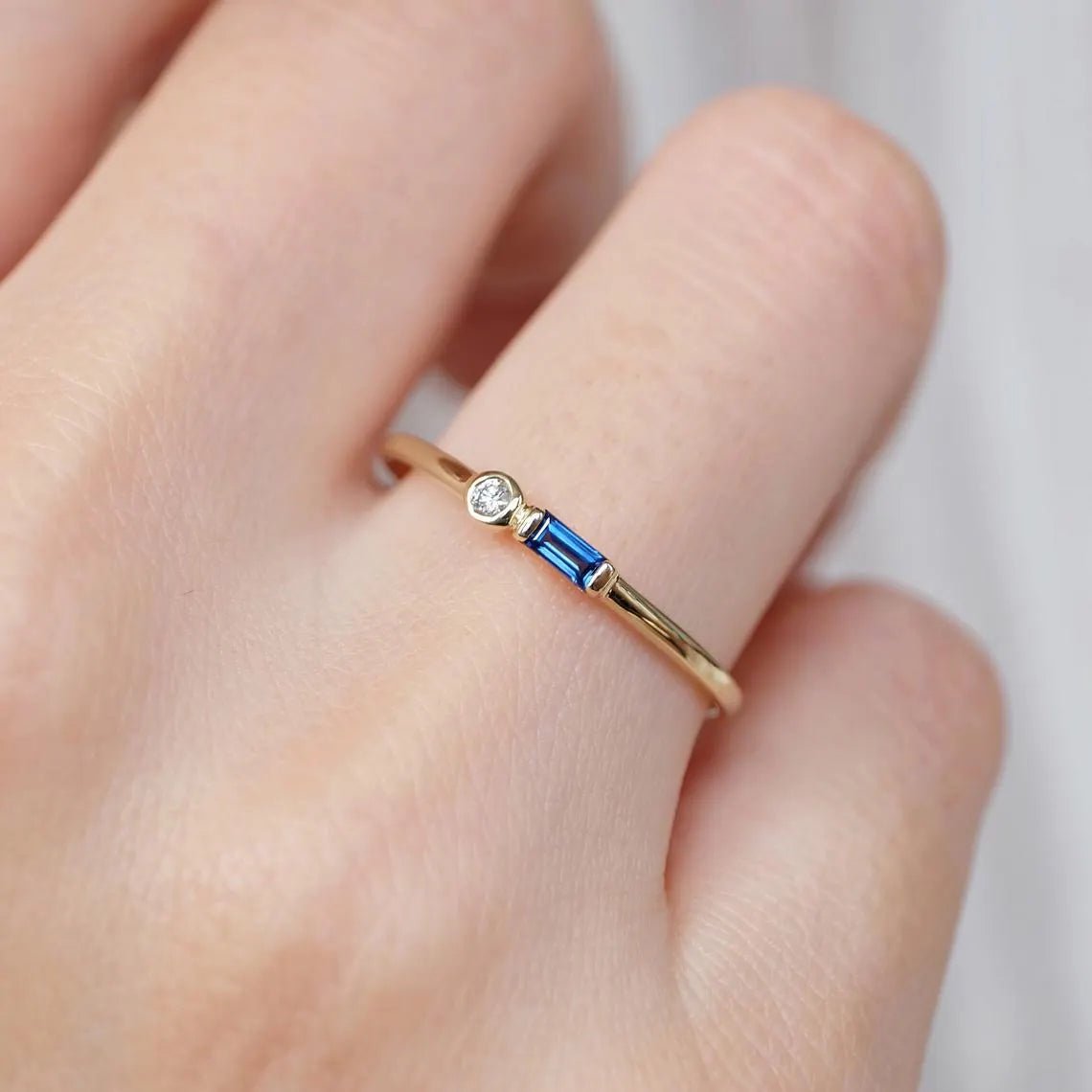 Baguette Sapphire Ring Eliana - SOVATS