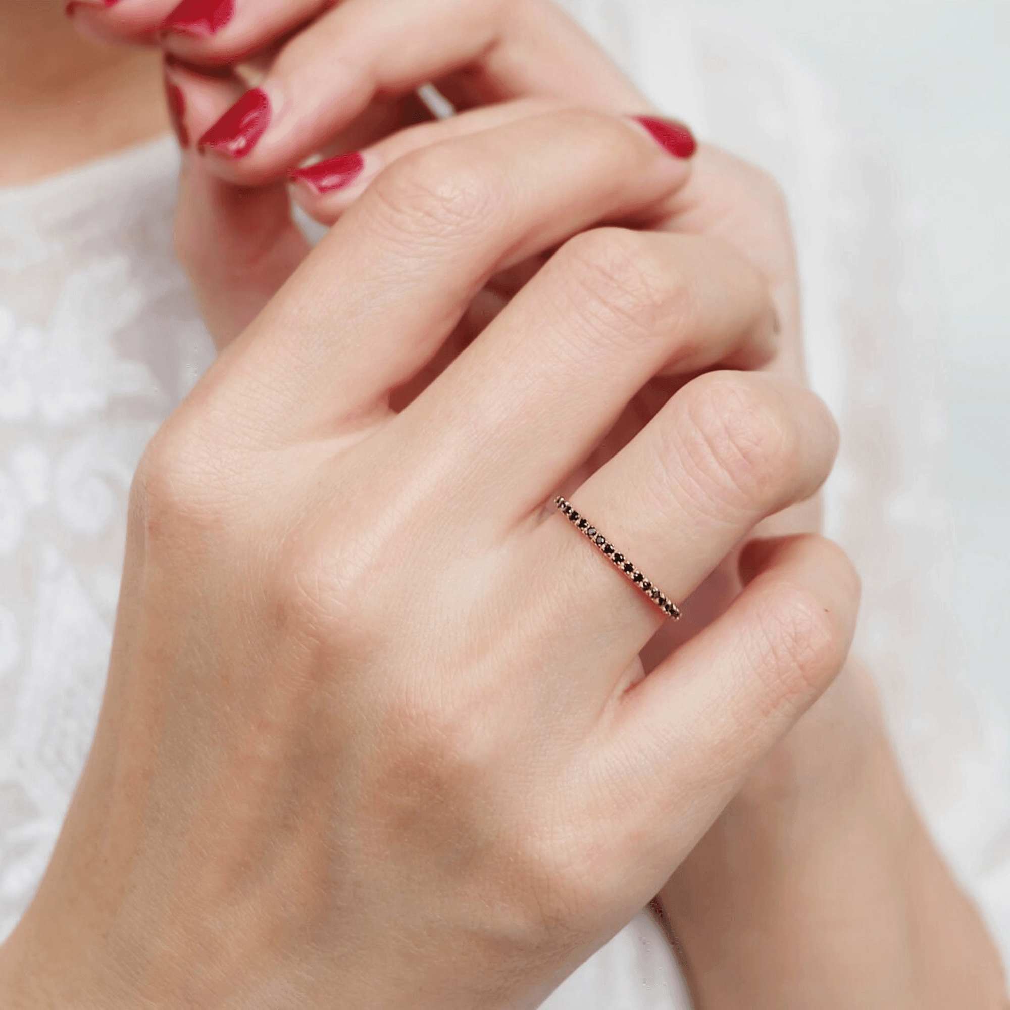 Black Diamond Half Eternity Ring Jasmin - SOVATS
