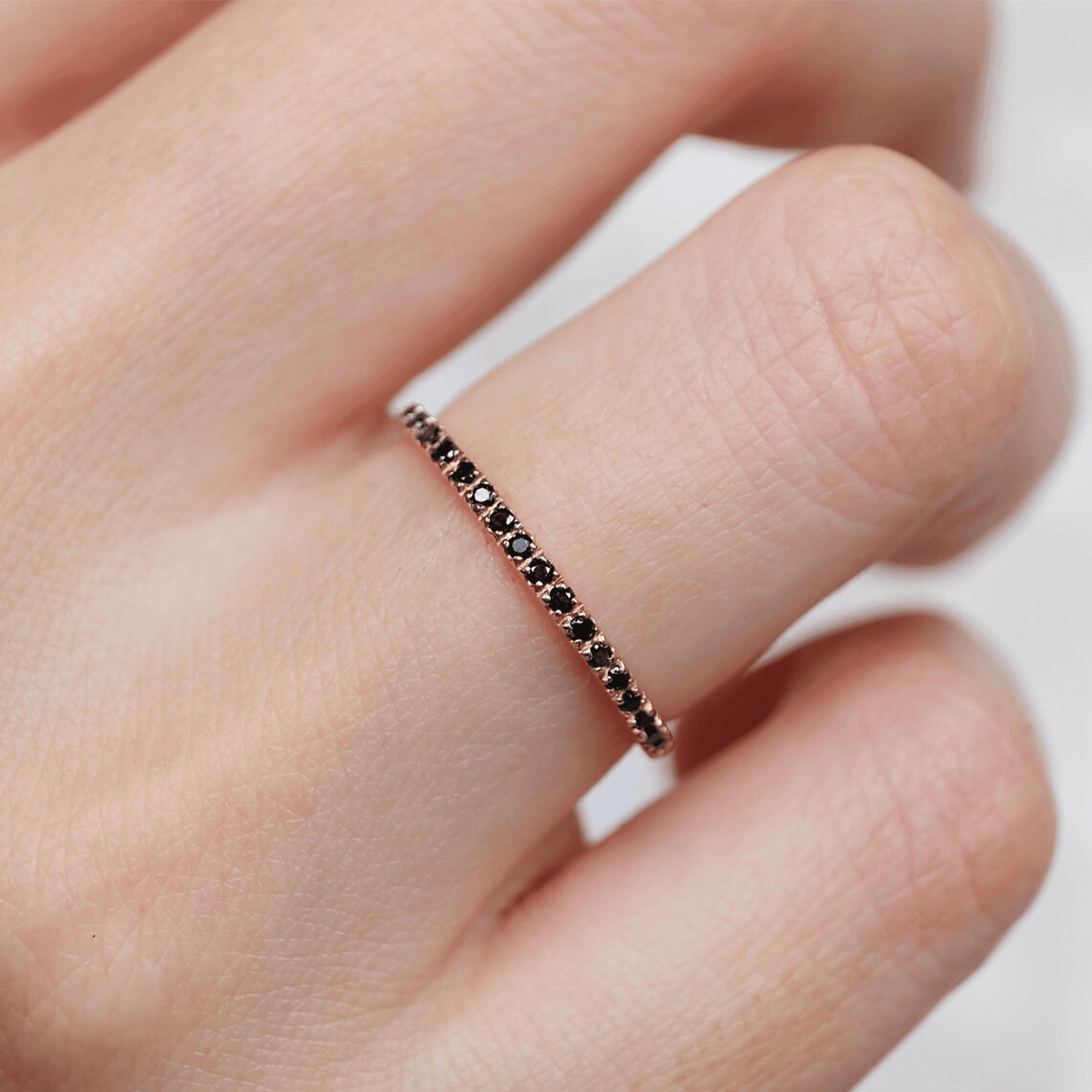 Black Diamond Half Eternity Ring Jasmin - SOVATS