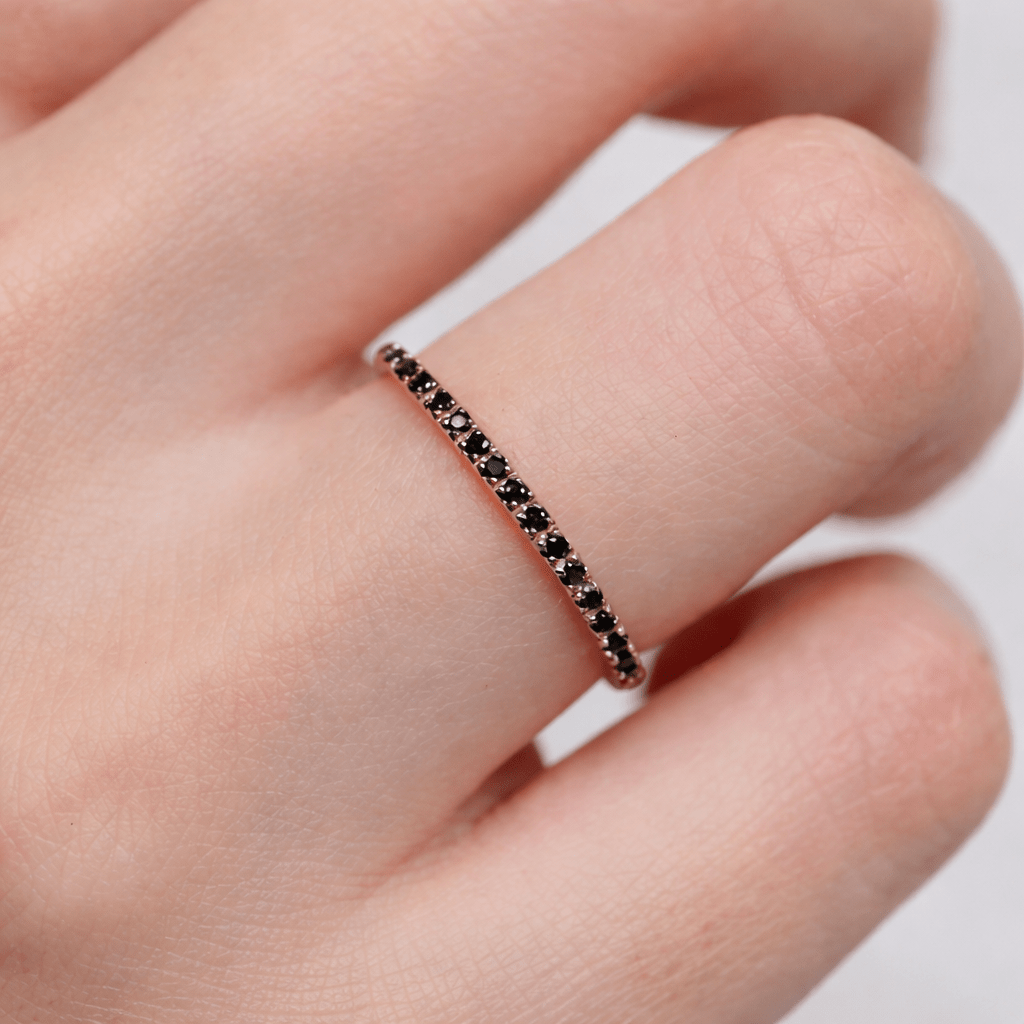 Black Diamond Half Eternity Ring Jasmin - SOVATS