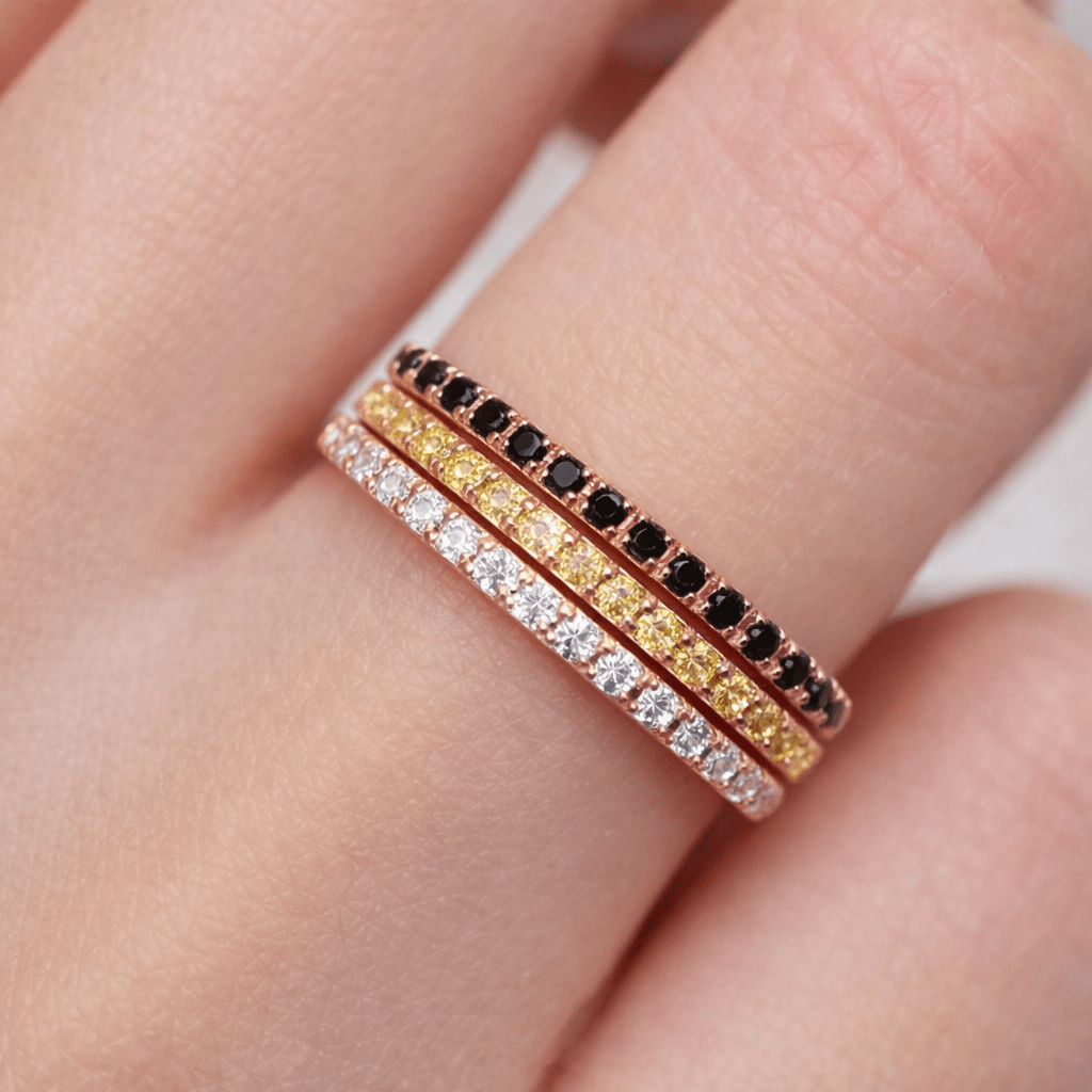 Black Diamond Half Eternity Ring Maryam - SOVATS