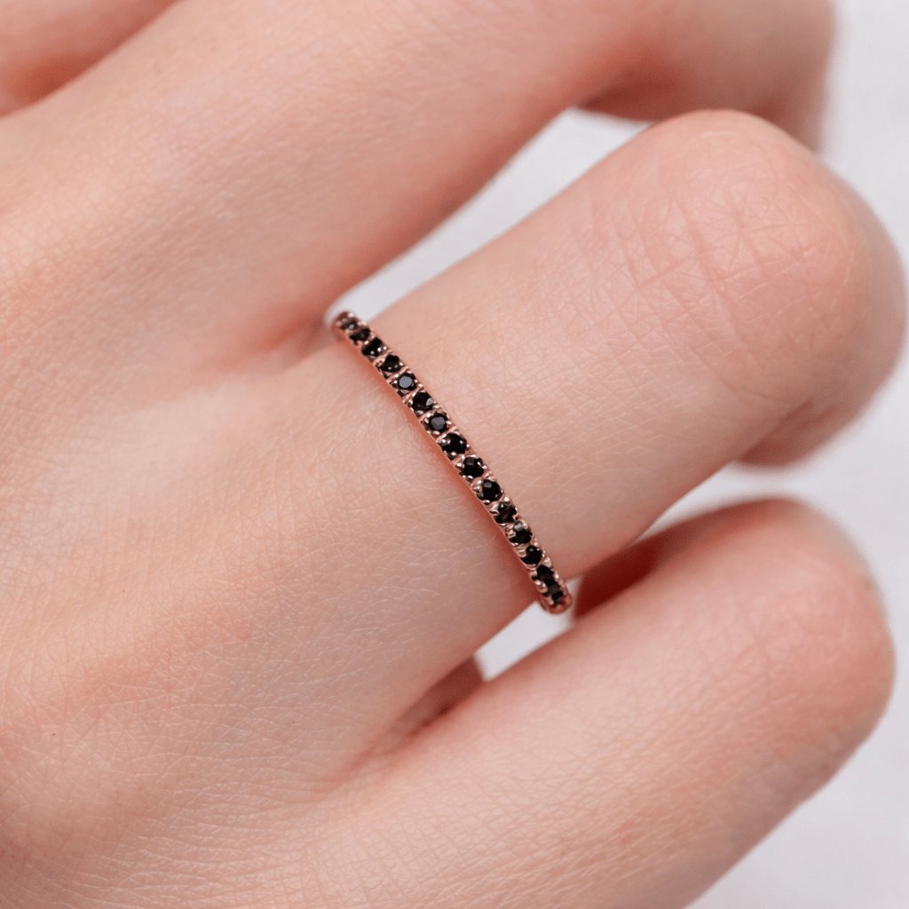 Black Diamond Half Eternity Ring Maryam - SOVATS