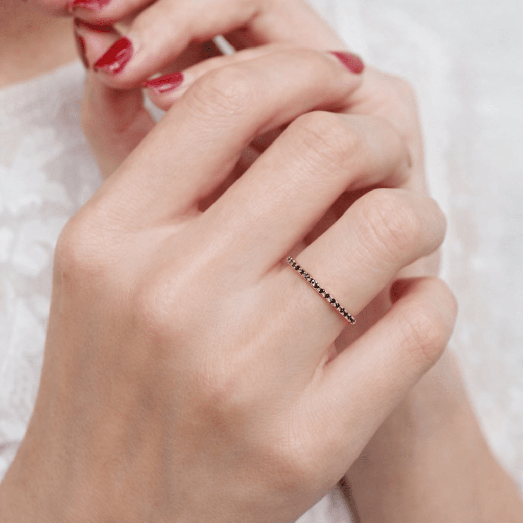 Black Diamond Half Eternity Ring Maryam - SOVATS