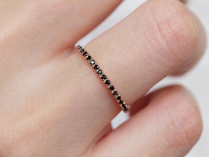 Black Diamond Half Eternity Ring Maryam - SOVATS