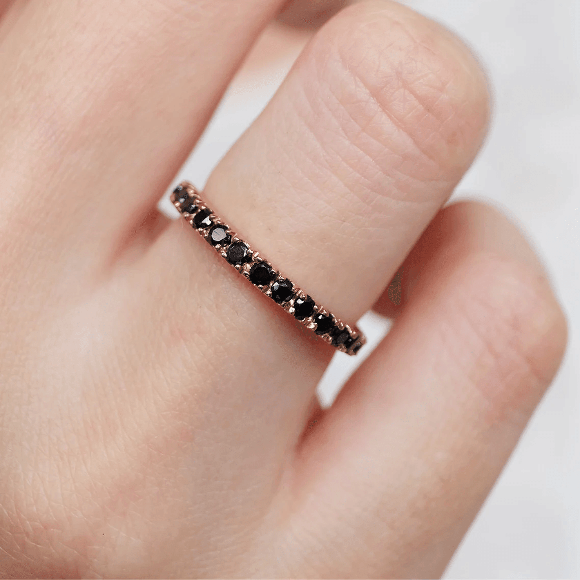 Black Diamond Half Eternity Ring Vilma - SOVATS