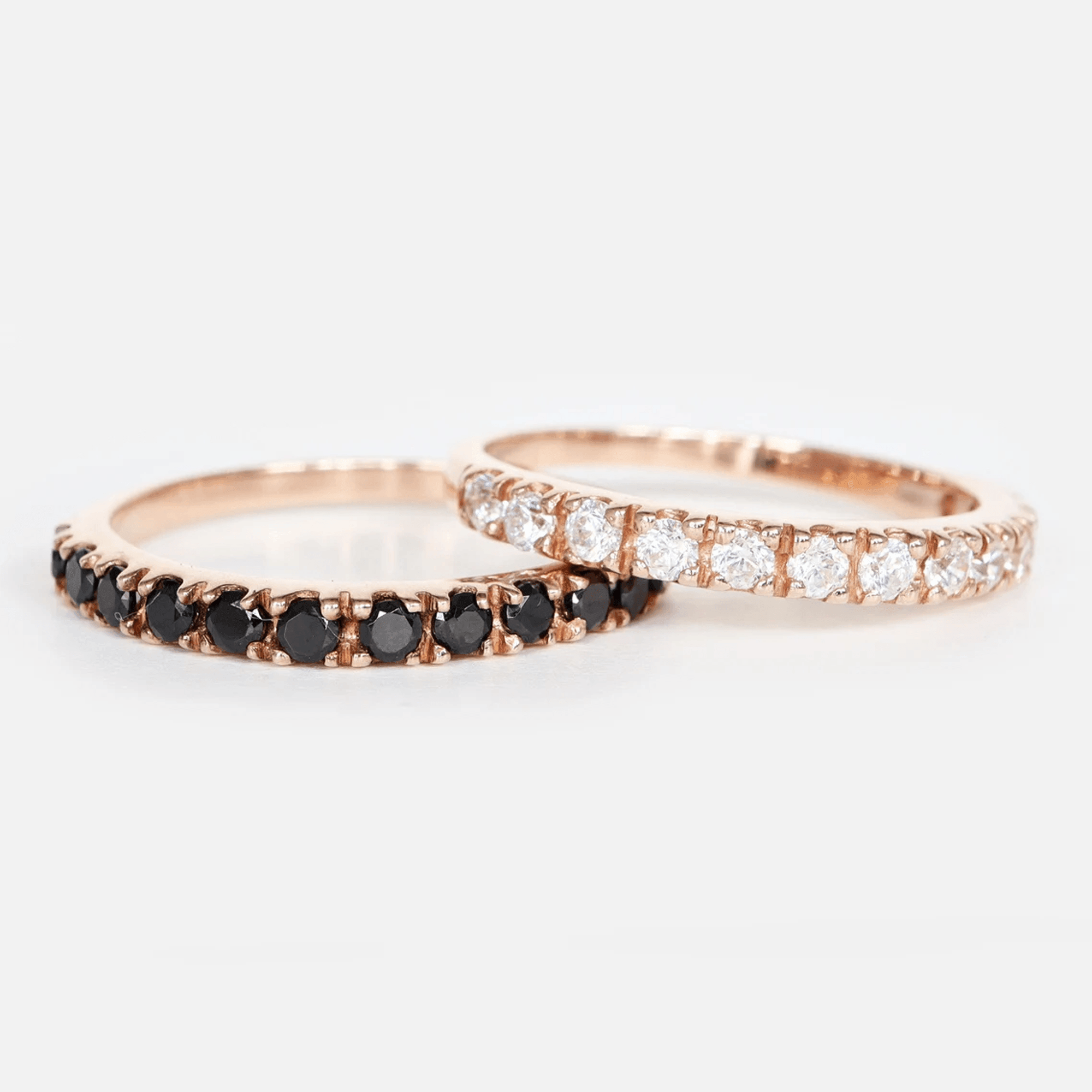 Black Diamond Half Eternity Ring Vilma - SOVATS