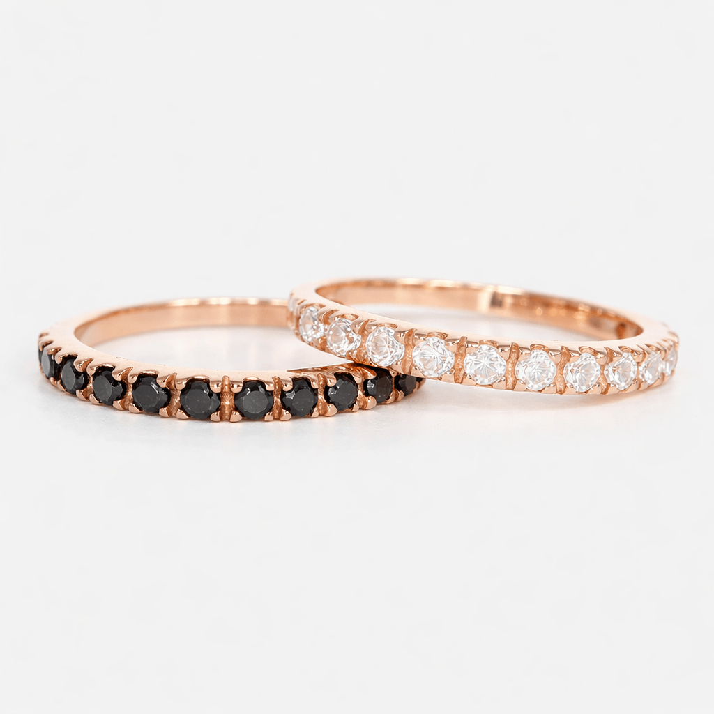 Black Diamond Half Eternity Ring Vilma - SOVATS