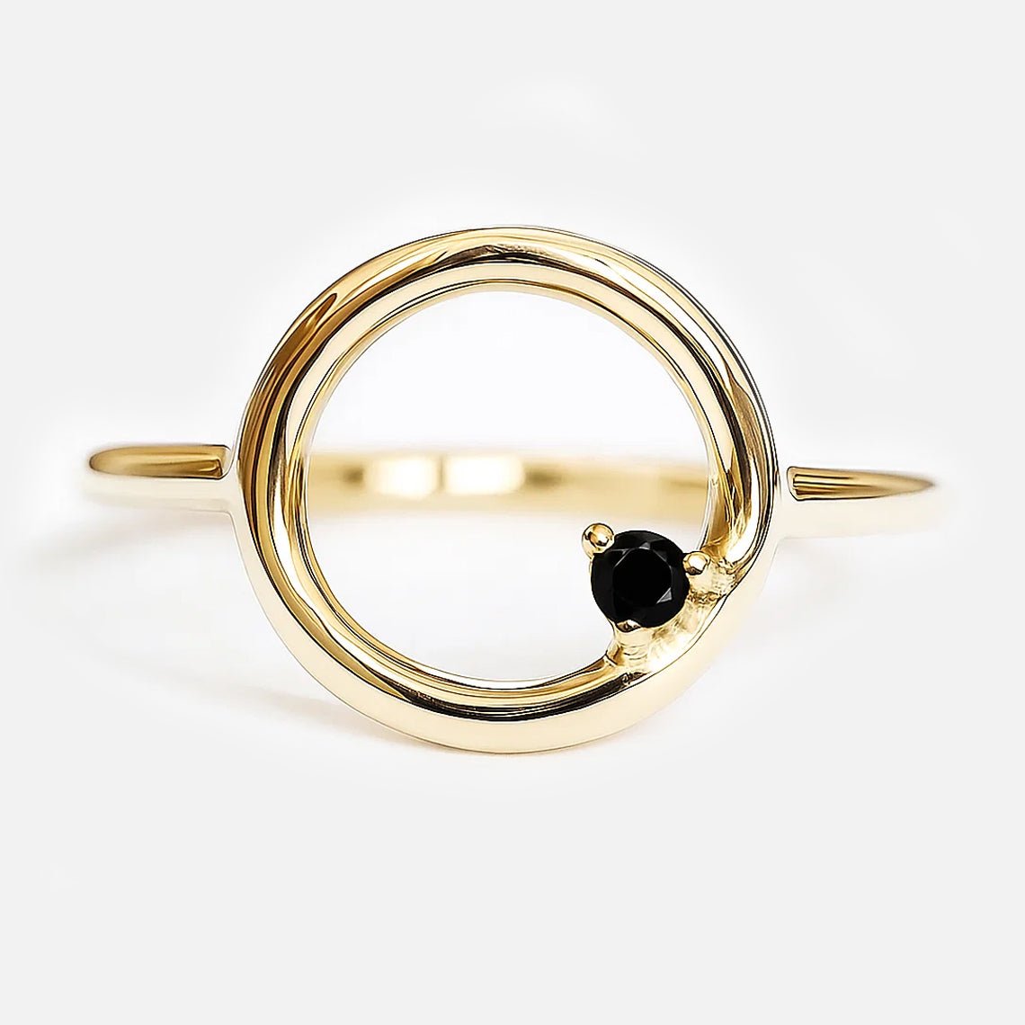Black Diamond Open Circle Ring Silus - SOVATS