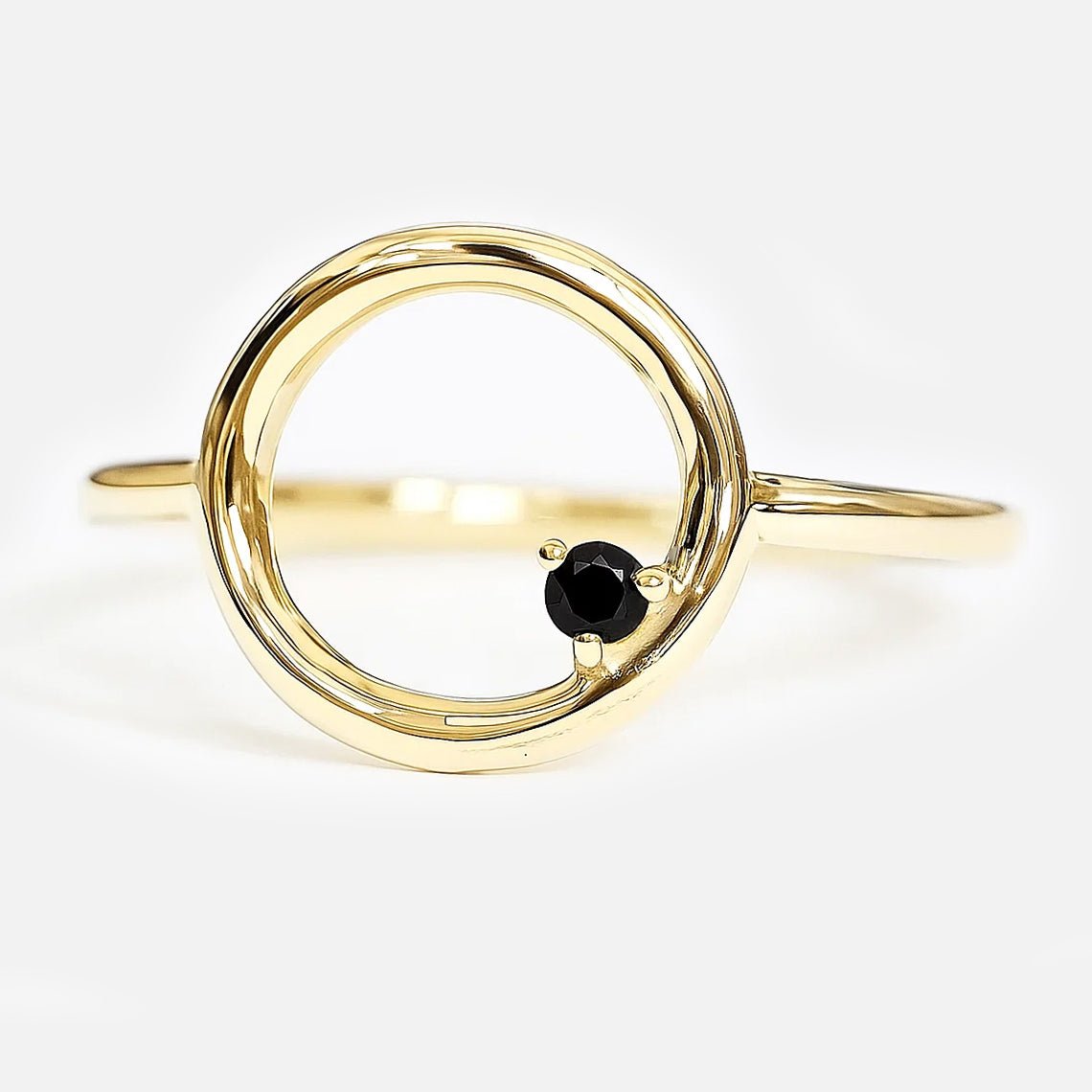 Black Diamond Open Circle Ring Silus - SOVATS