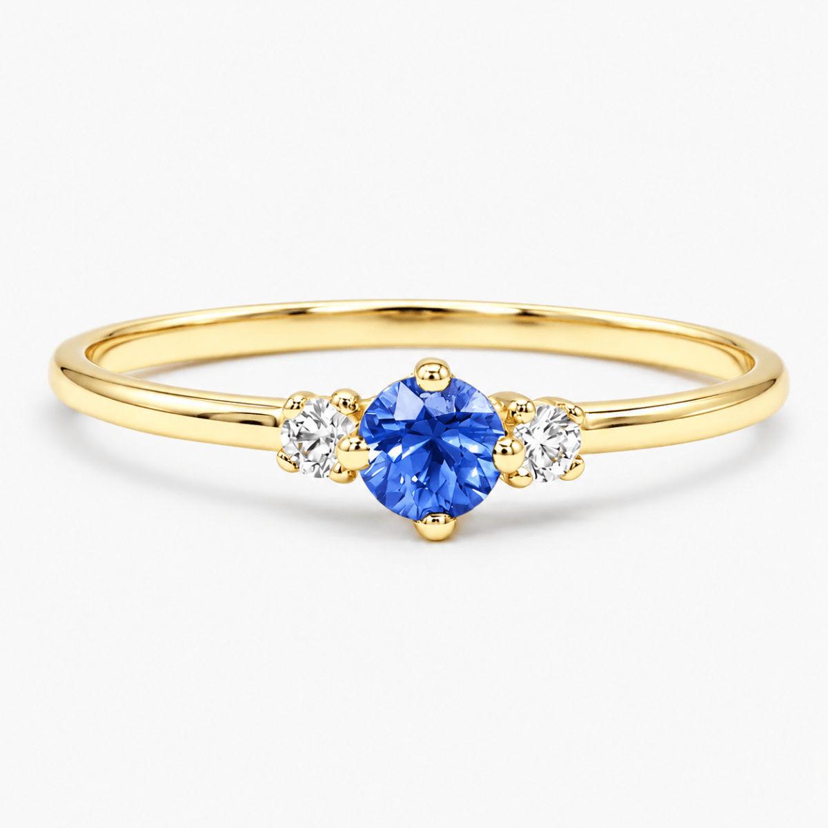 Blue Sapphire Diamond Gold Ring Toki - SOVATS