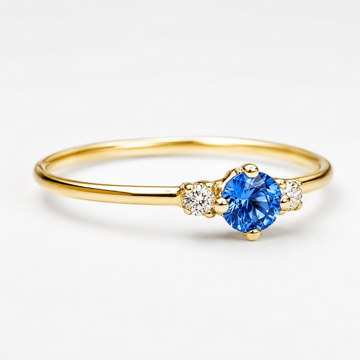 Blue Sapphire Diamond Gold Ring Toki - SOVATS