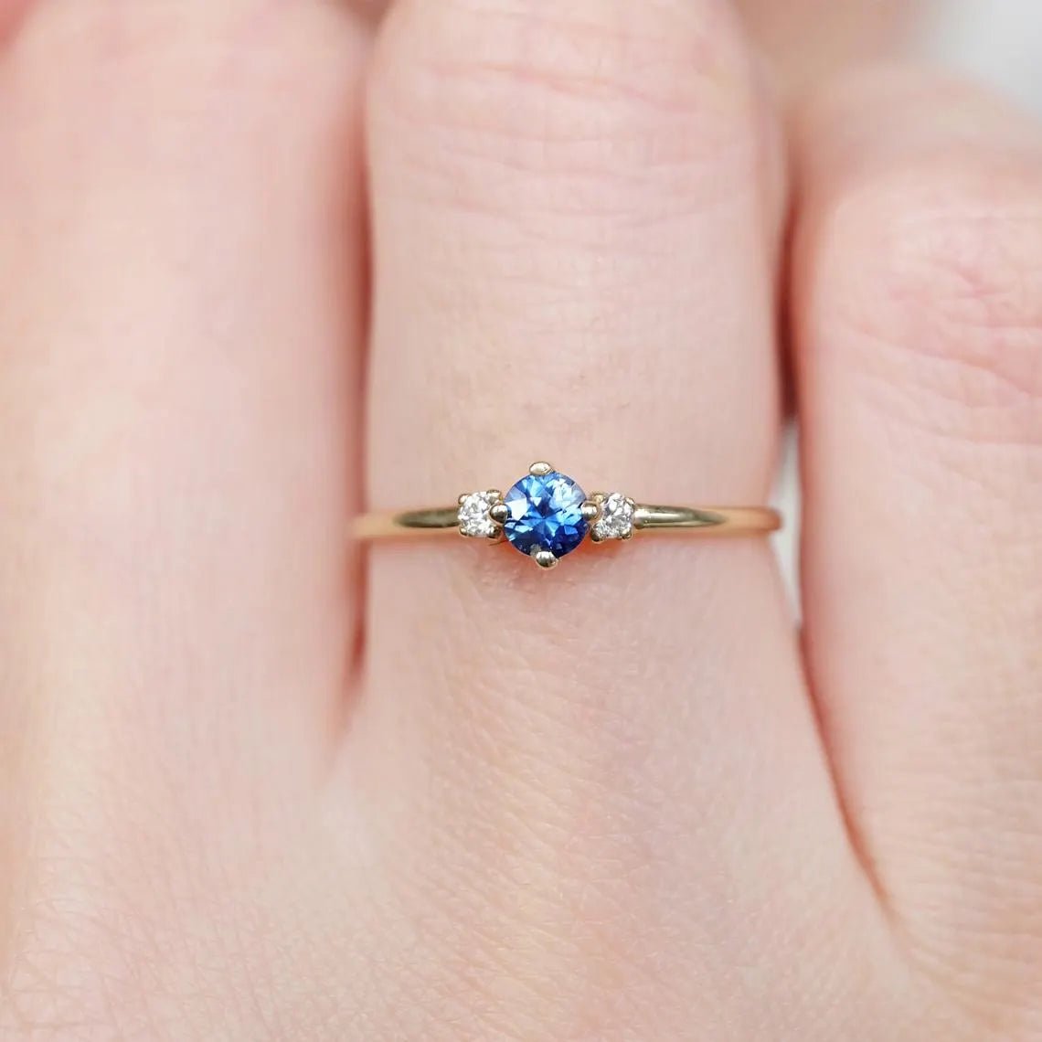 Blue Sapphire Diamond Ring Toki - SOVATS