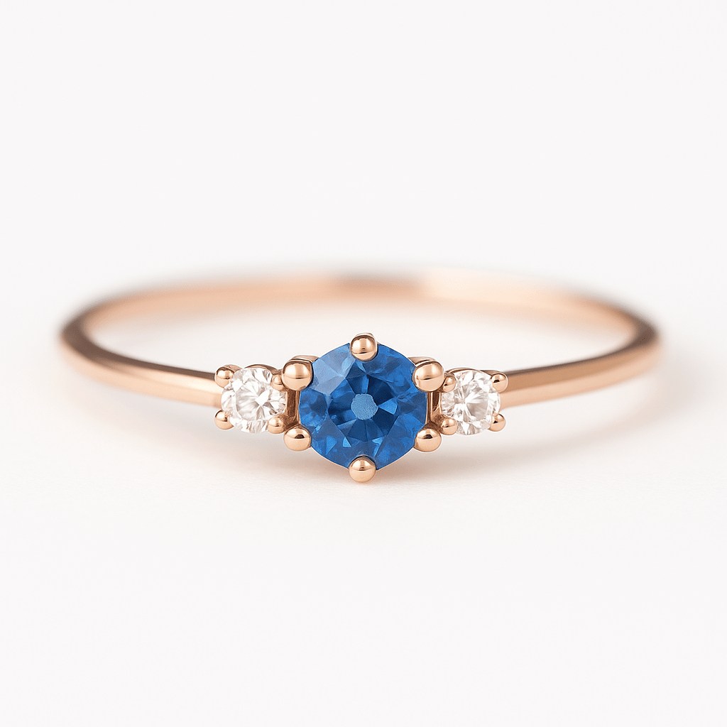 Blue Sapphire Diamond Ring Toki - SOVATS
