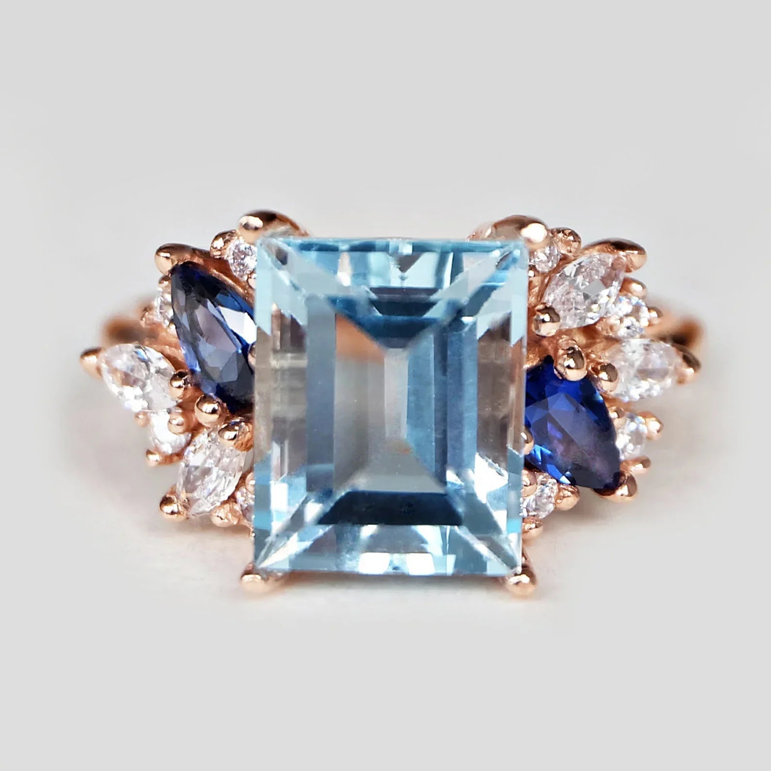 Blue Topaz Engagement Ring Caelia - SOVATS